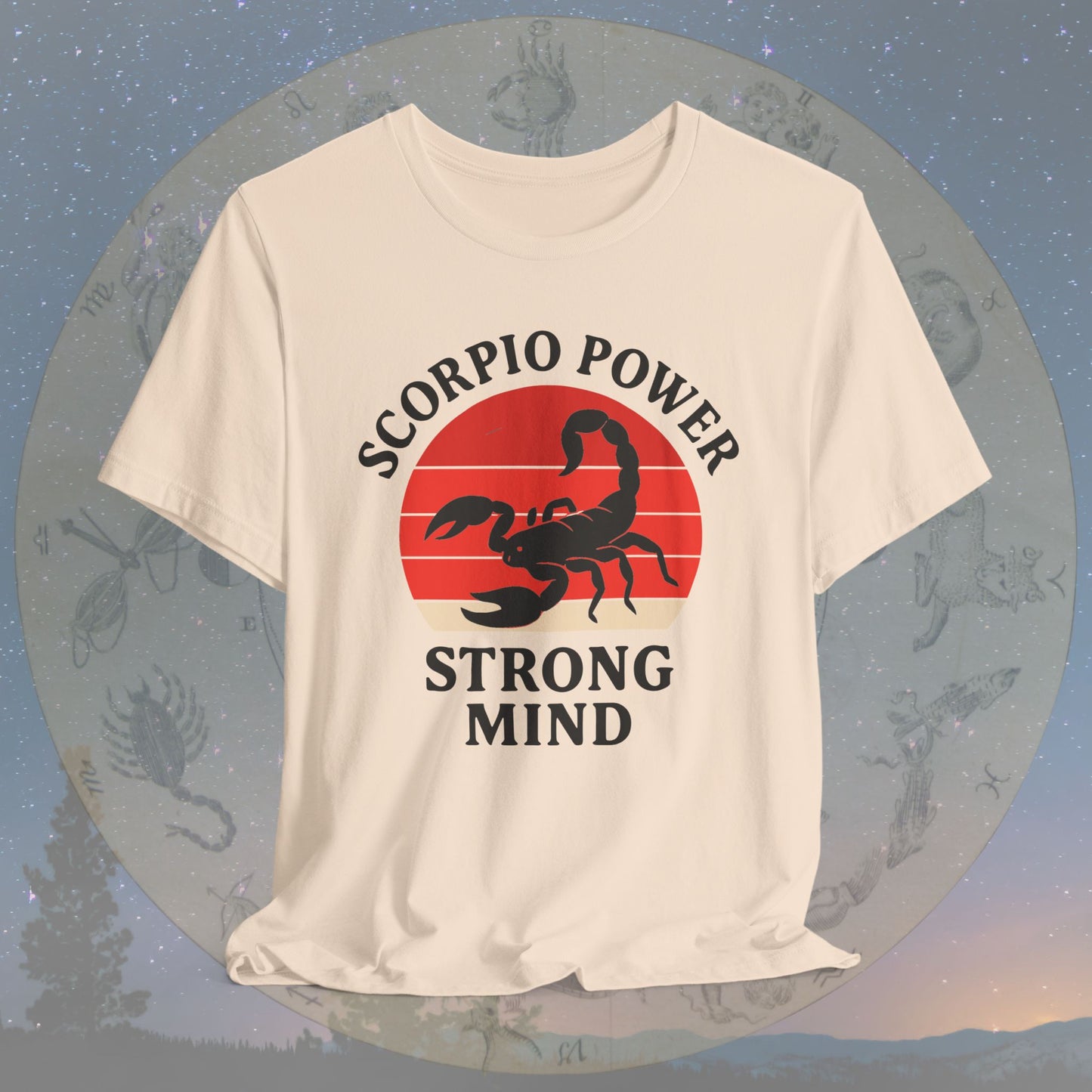 Retro Sunset Strong Mind Scorpio Power T-Shirt