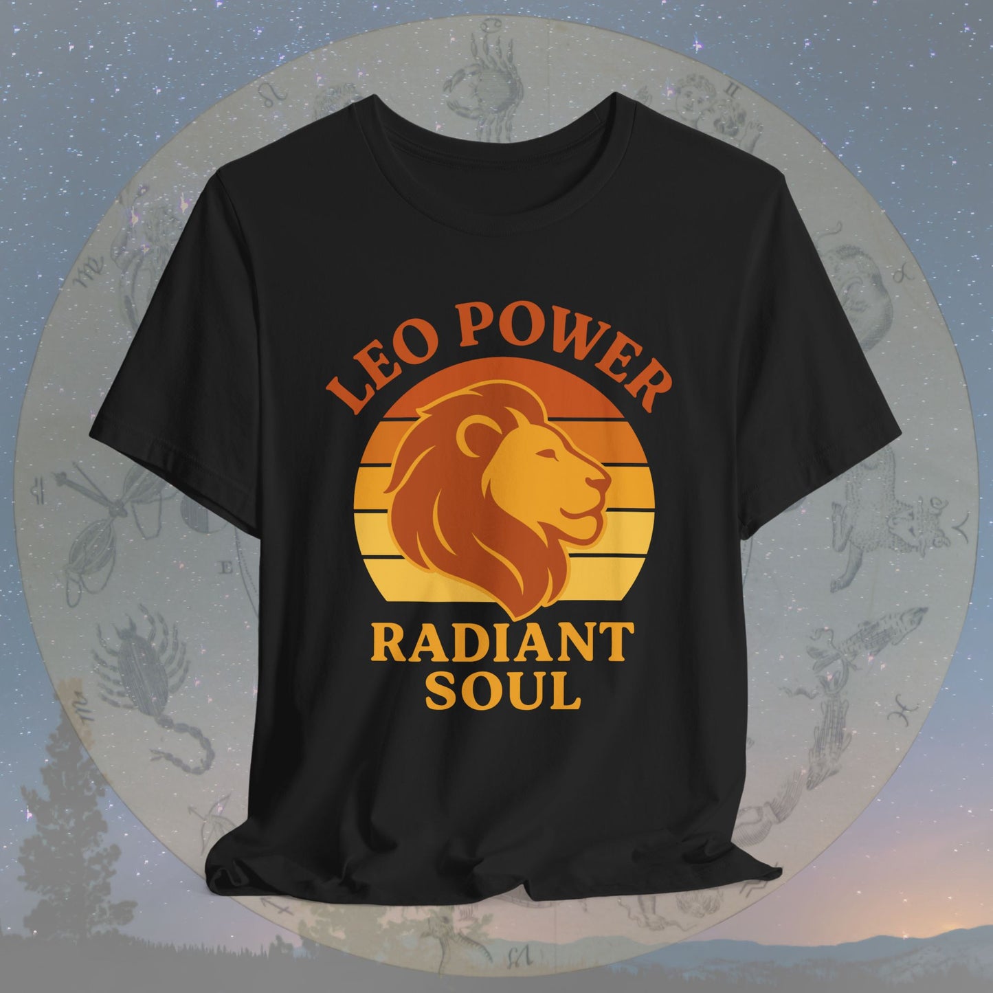 Retro Sunset Radiant Leo Power T-Shirt