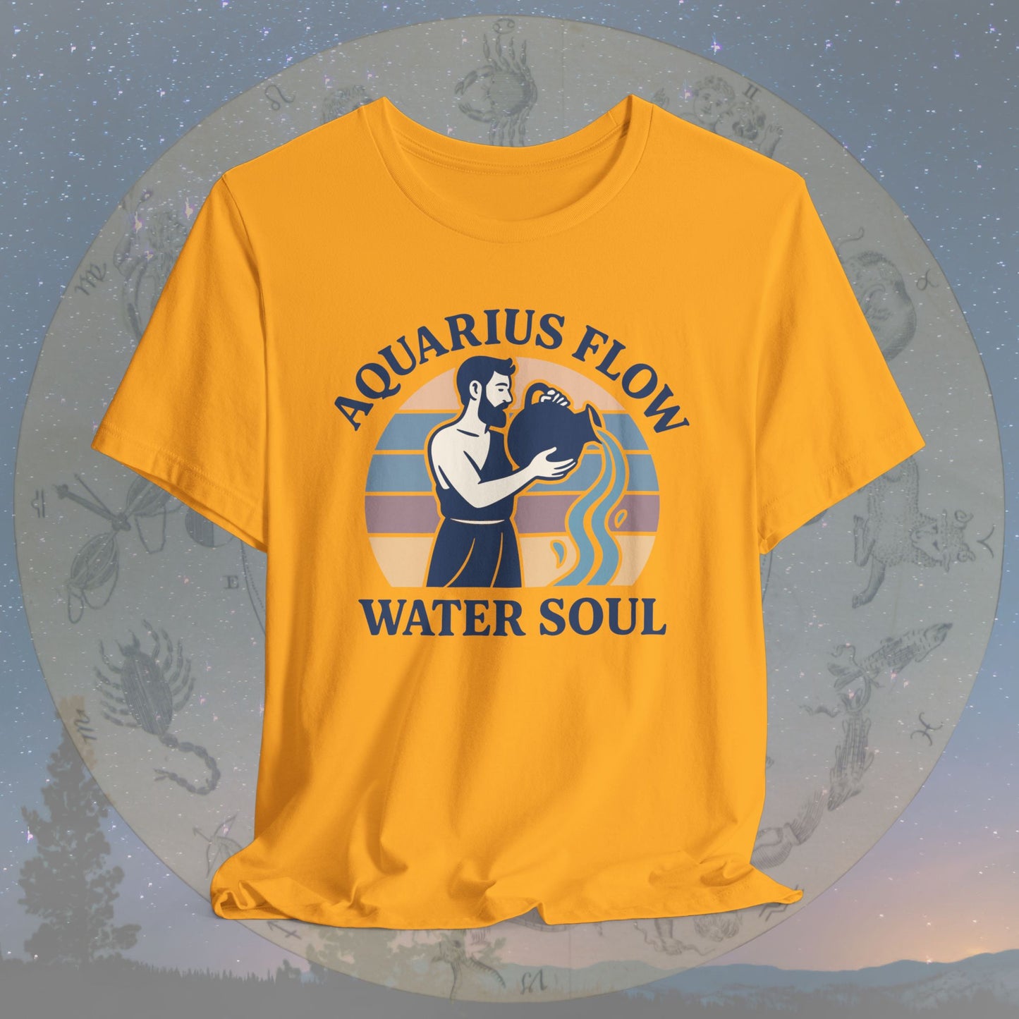 Retro Sunset Water Soul Aquarius Flow T-Shirt