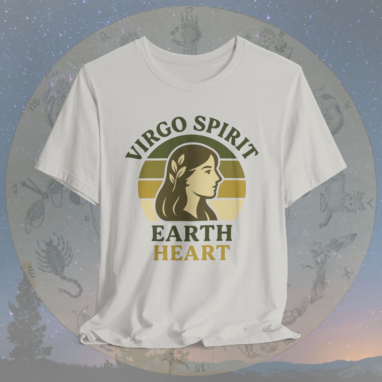 Retro Sunset Earth Heart Virgo Spirit T-Shirt