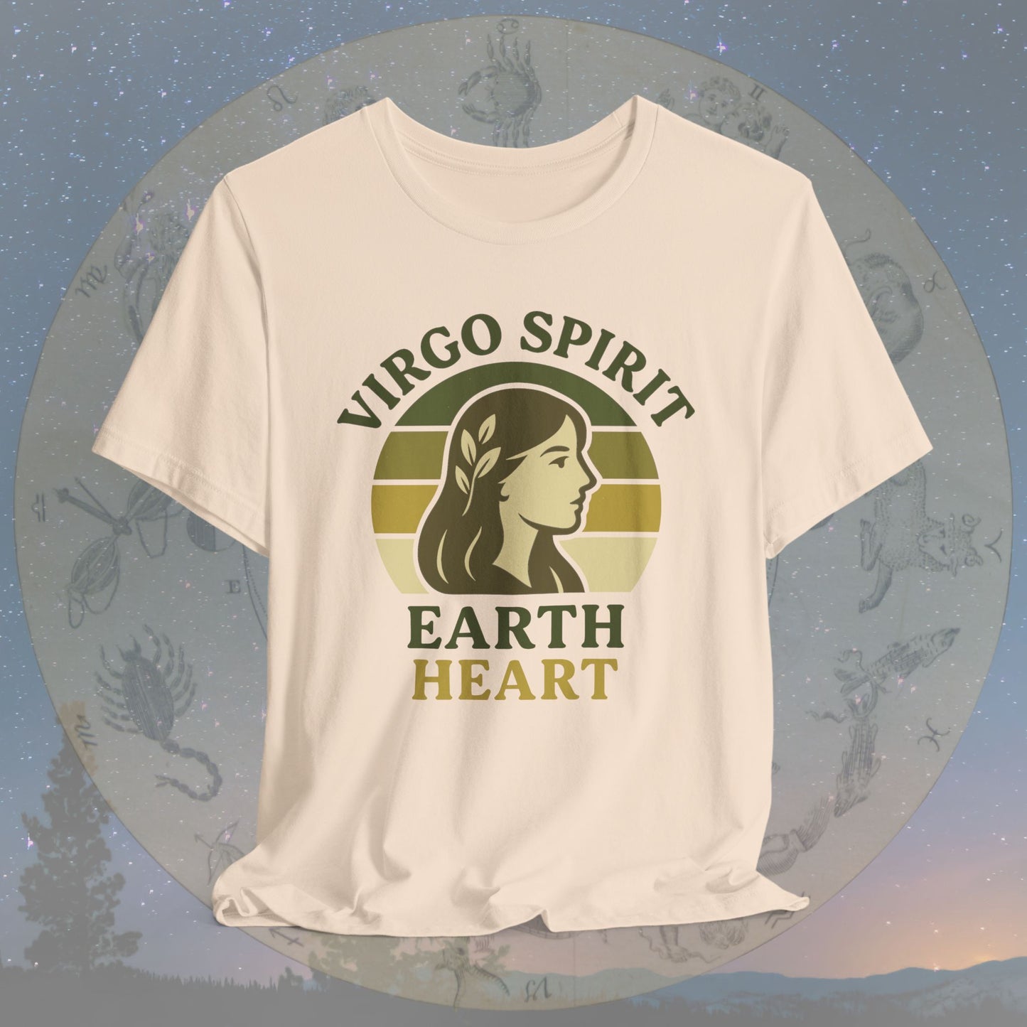 Retro Sunset Earth Heart Virgo Spirit T-Shirt