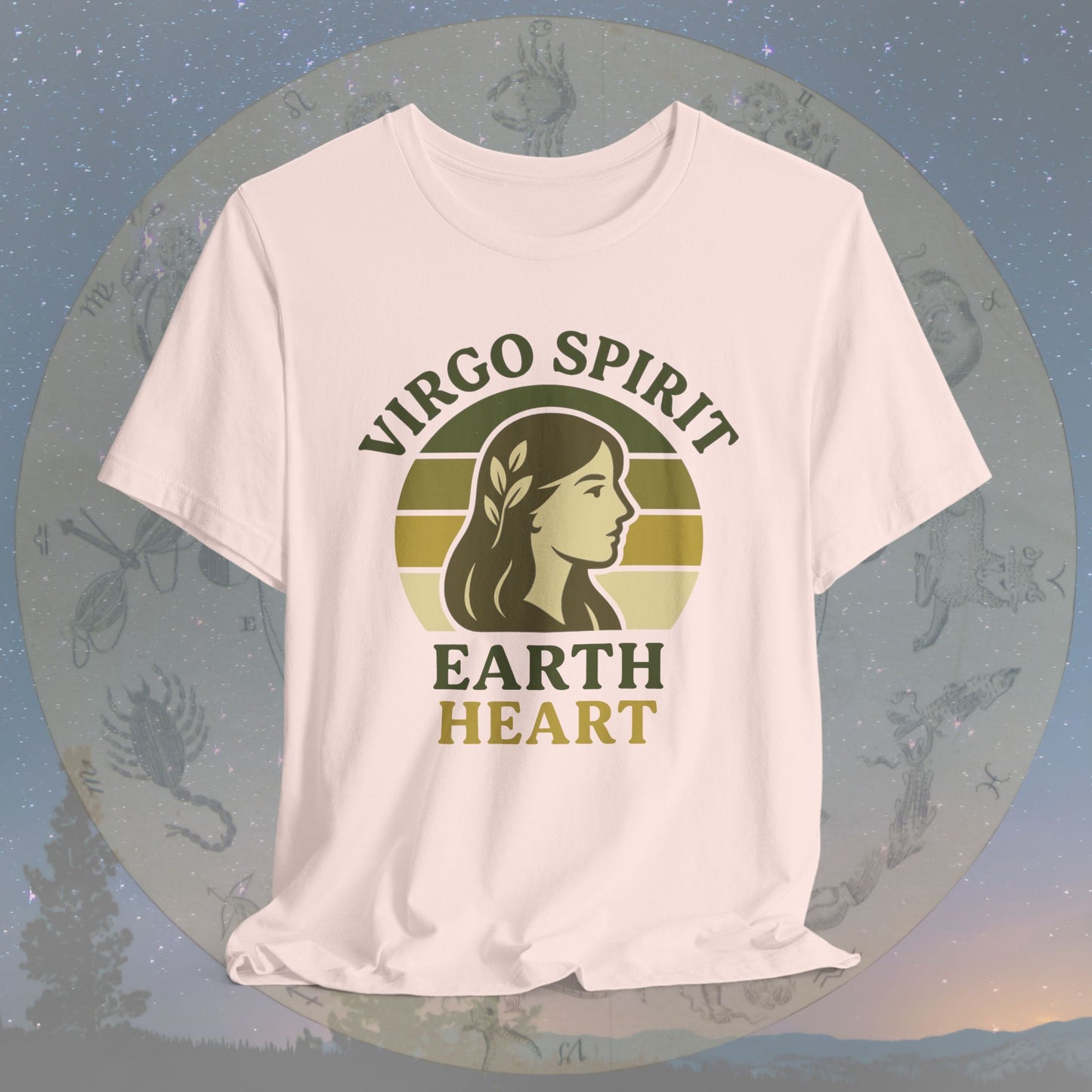 Retro Sunset Earth Heart Virgo Spirit T-Shirt