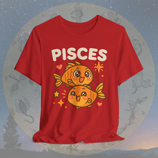 Cute Kawaii Pisces Zodiac Sign T-Shirt