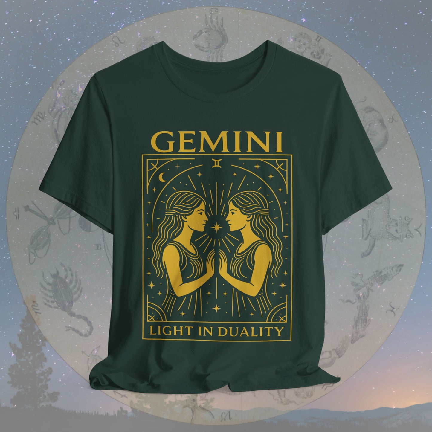 Radiant Light in Duality Gemini T-Shirt