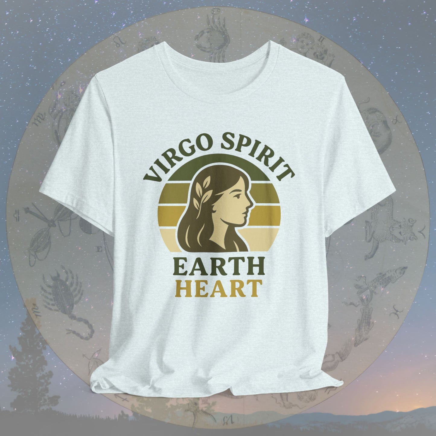 Retro Sunset Earth Heart Virgo Spirit T-Shirt