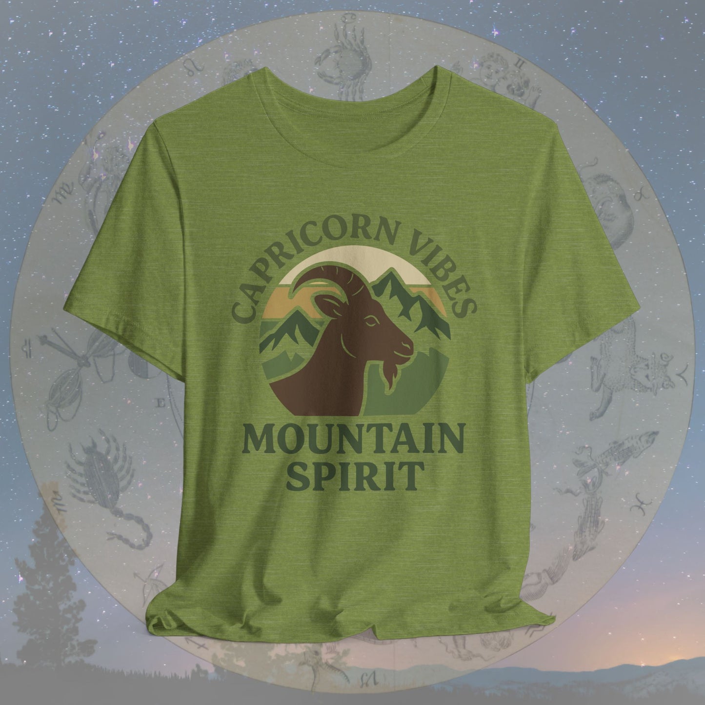 Retro Sunset Mountain Spirit Capricorn Vibes T-Shirt