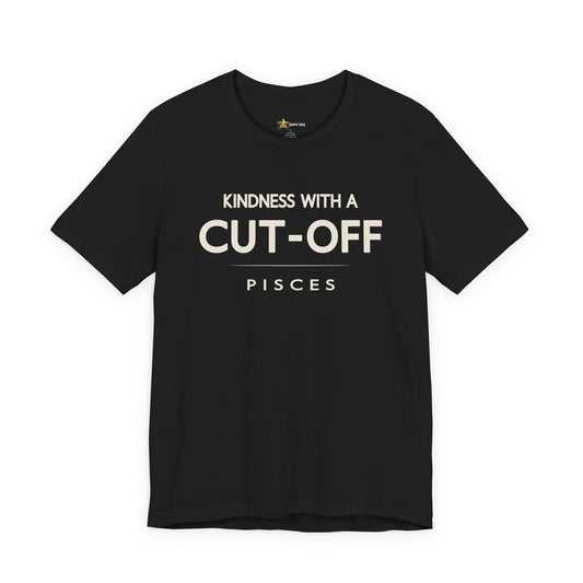 Pisces astrology t-shirt with bold typography quote on black background