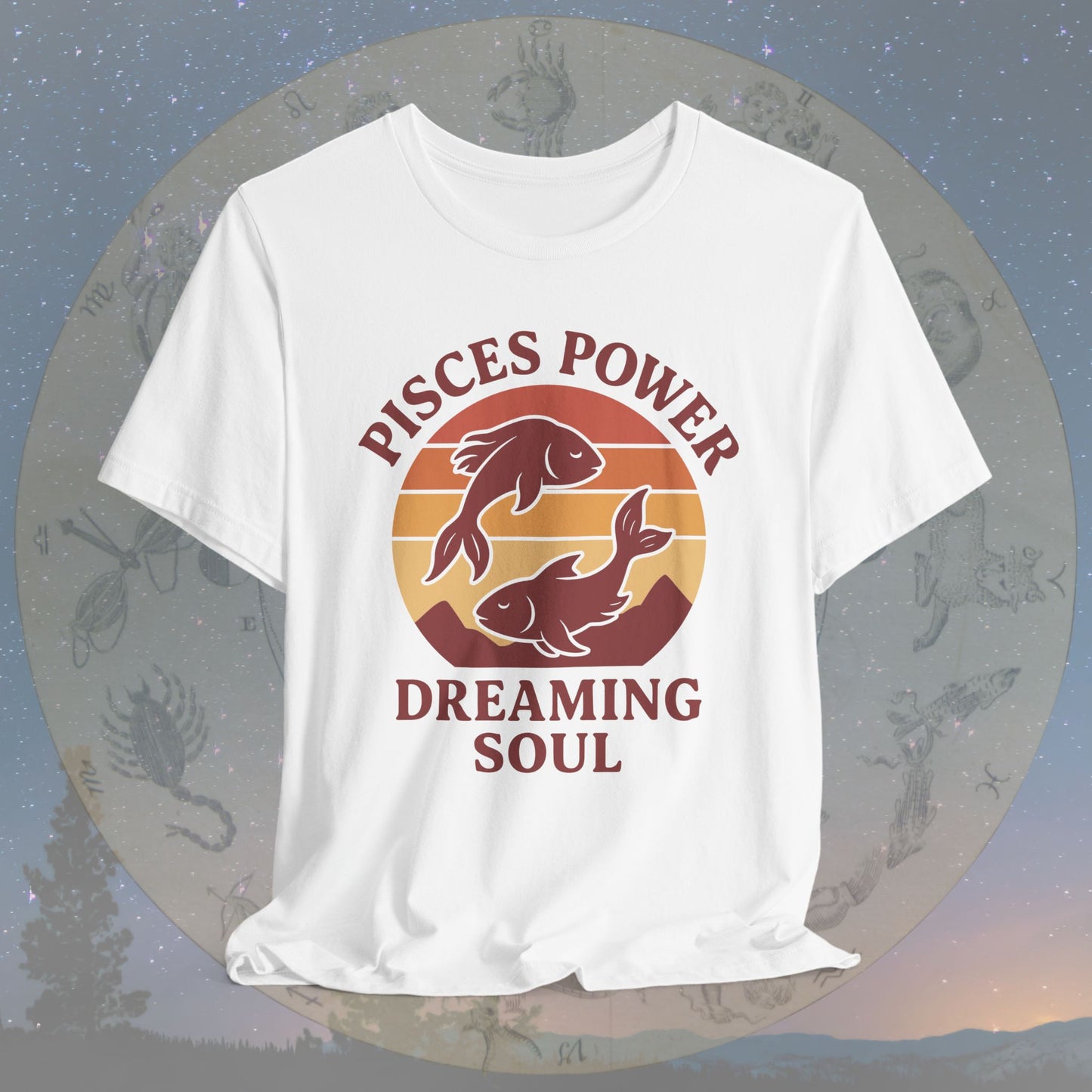 Retro Sunset Dreaming Soul Pisces Power T-Shirt