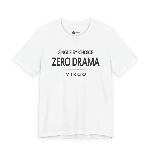 Virgo astrology t-shirt with bold typography quote on white background