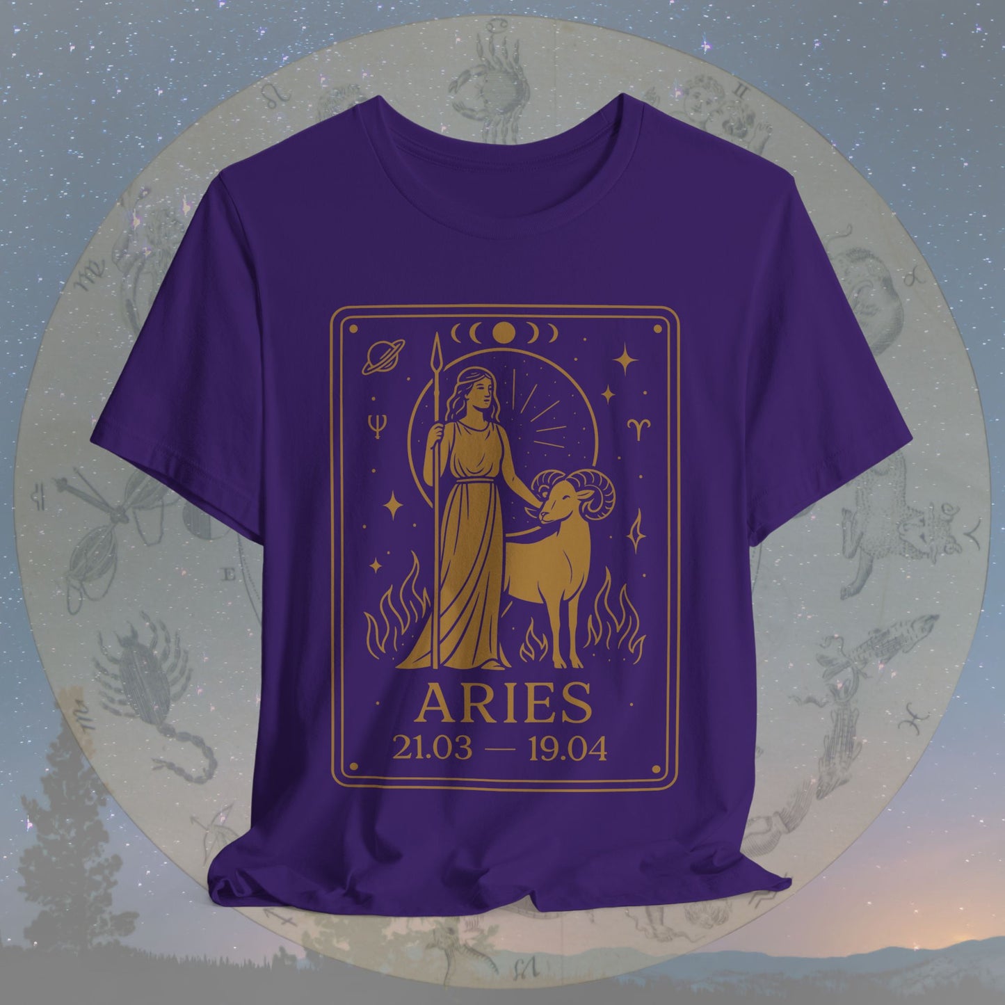 Mystic Fire Aries Zodiac T-Shirt