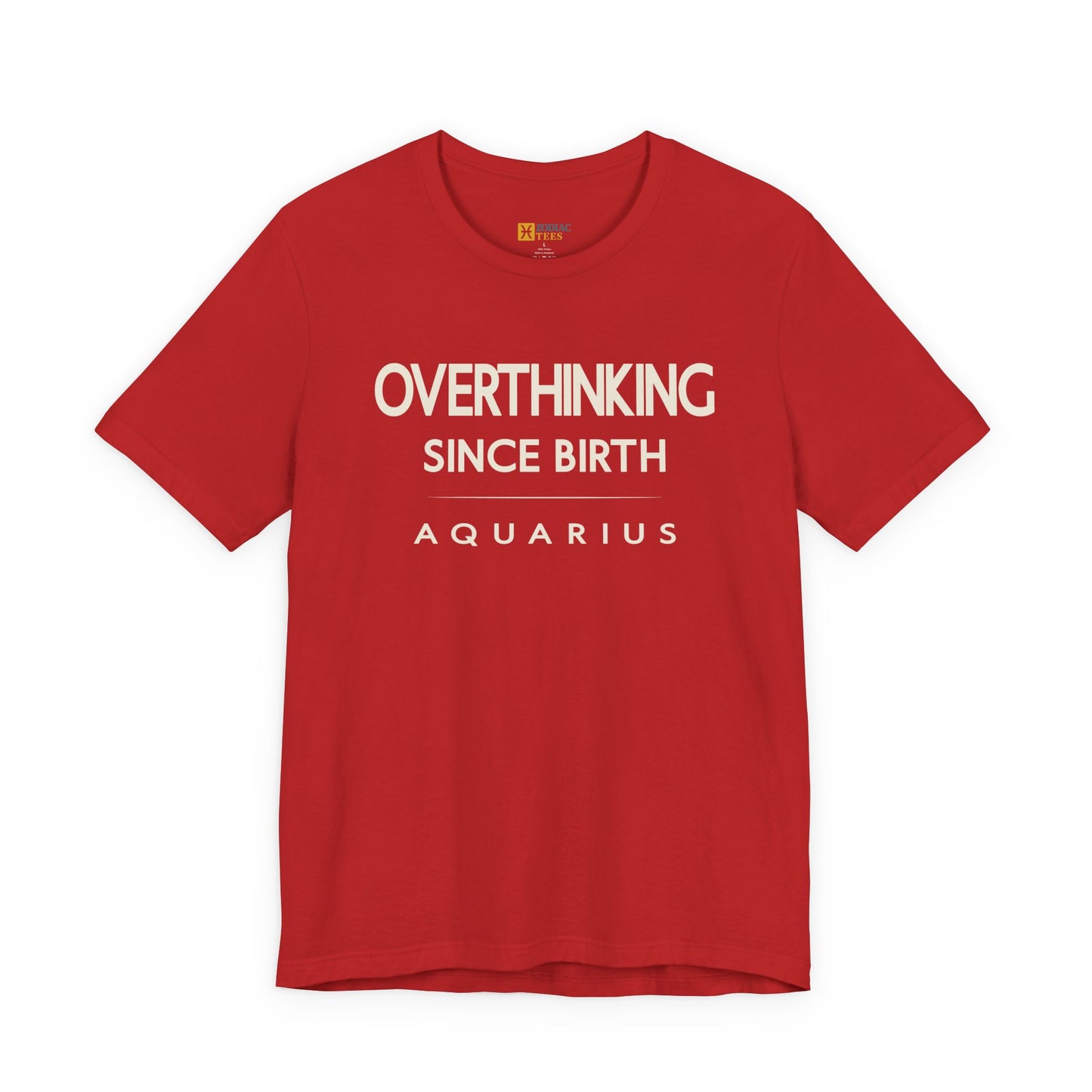 Aquarius Overthinking Since Birth T-Shirt – Witty Zodiac Mindset Tee
