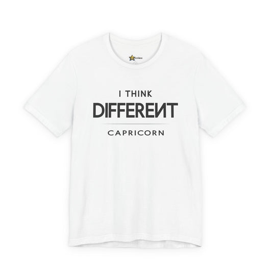 Capricorn astrology t-shirt with bold typography quote on white background