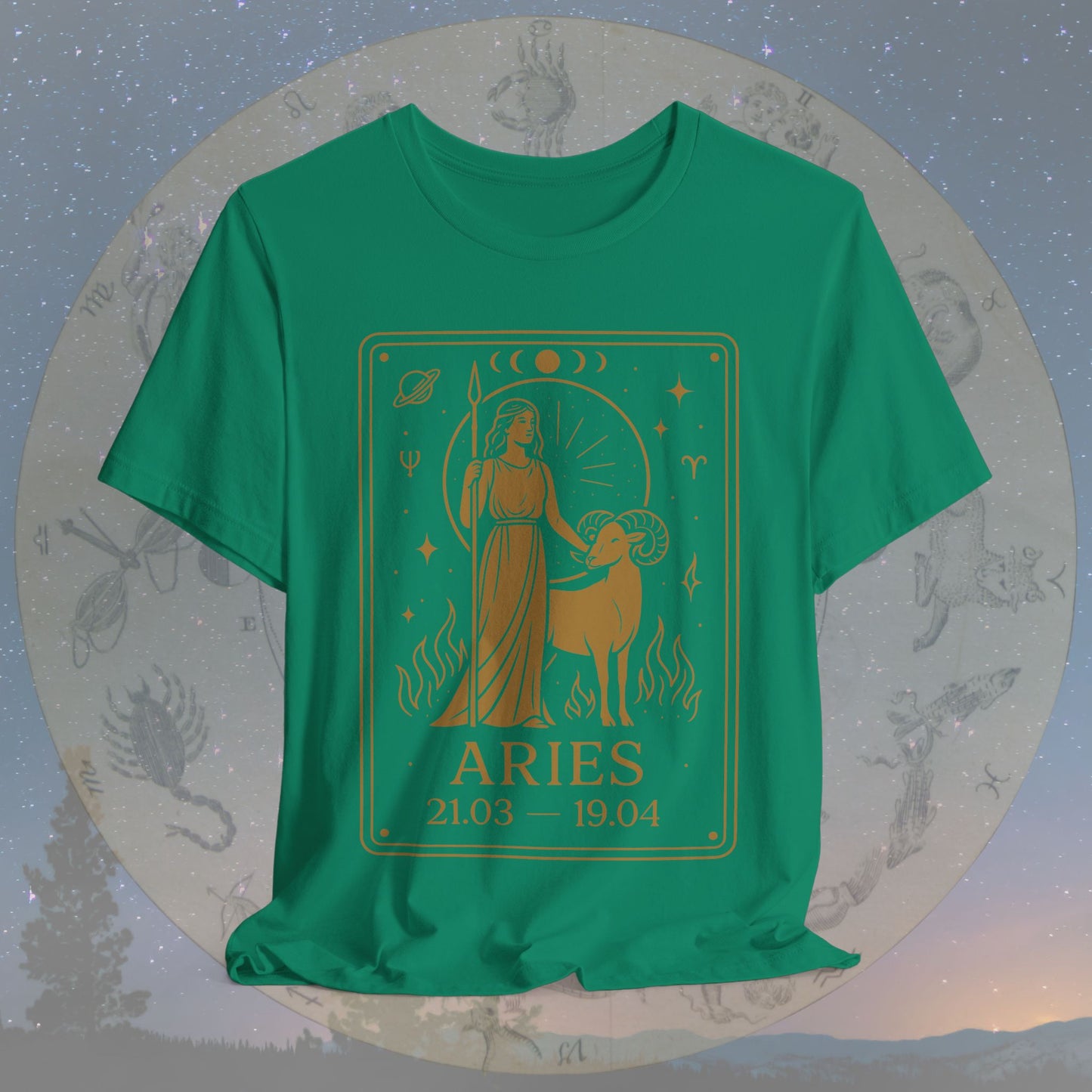 Mystic Fire Aries Zodiac T-Shirt
