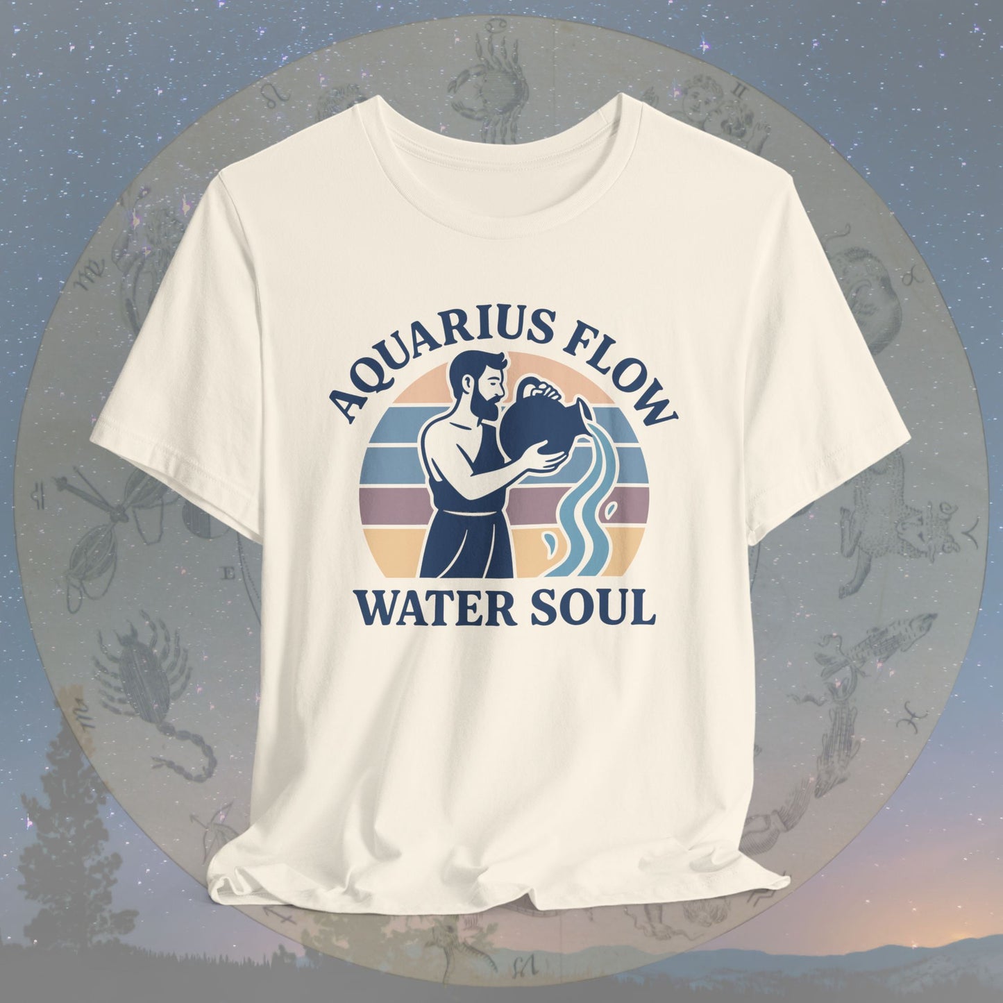 Retro Sunset Water Soul Aquarius Flow T-Shirt