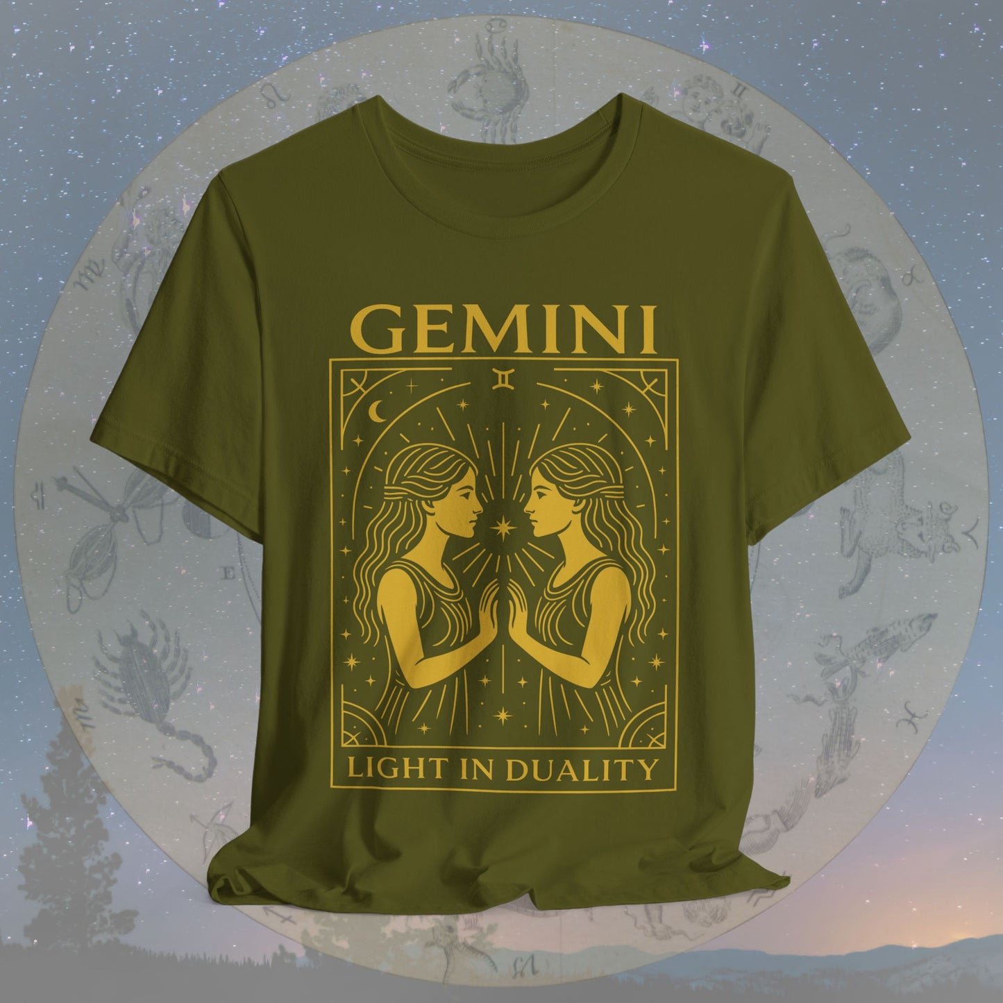 Radiant Light in Duality Gemini T-Shirt
