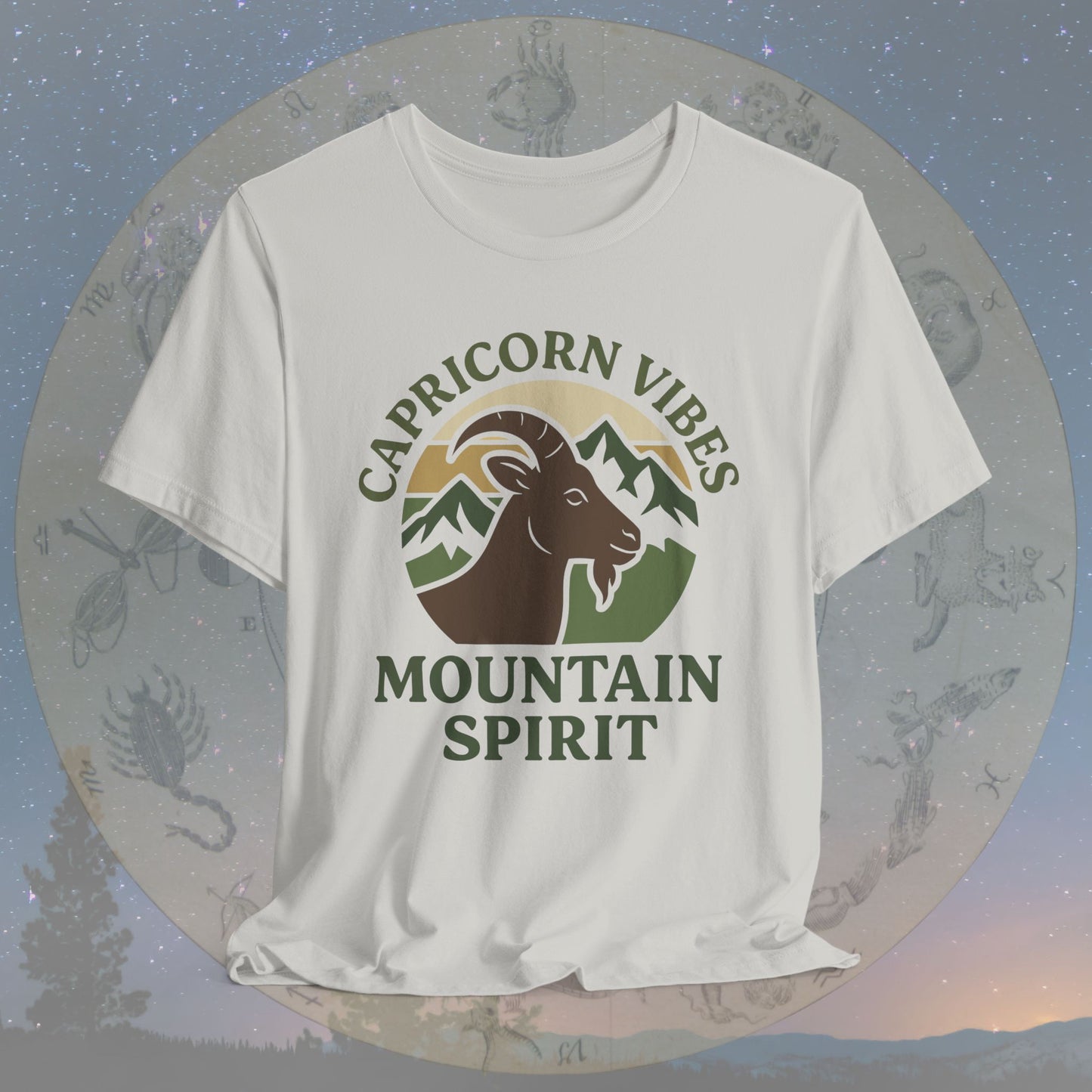 Retro Sunset Mountain Spirit Capricorn Vibes T-Shirt