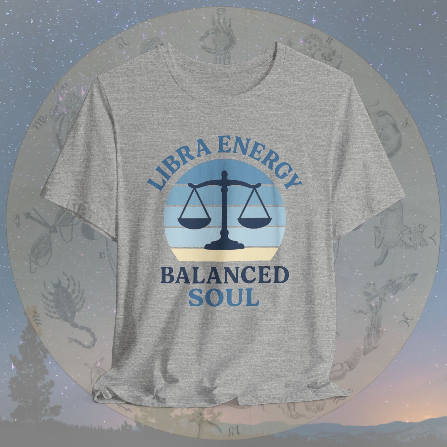Retro Sunset Balanced Libra Energy T-Shirt