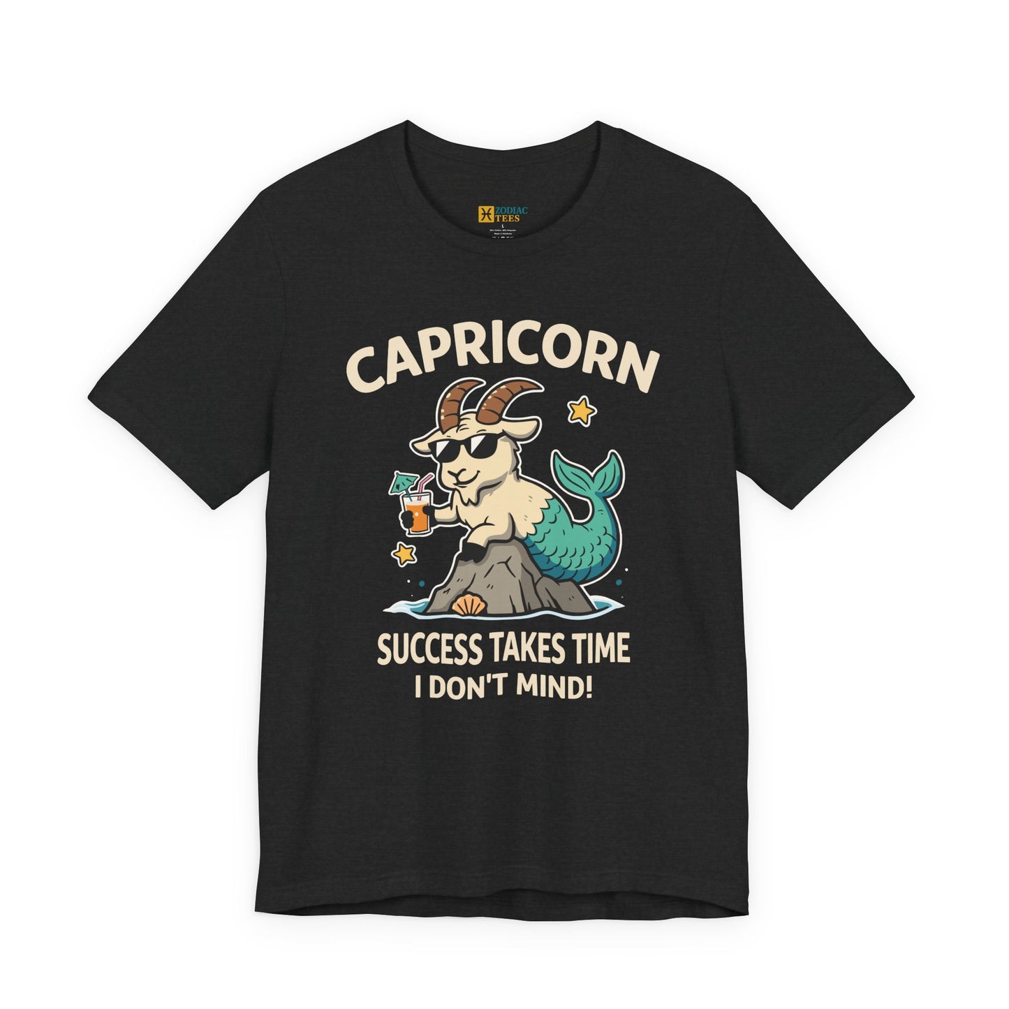 Capricorn Success Takes Time T-Shirt – Patient Sea Goat Energy Tee