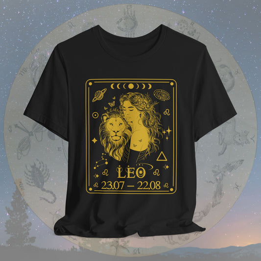 Leo Zodiac Sign Numeric Dates Tarot T-Shirt