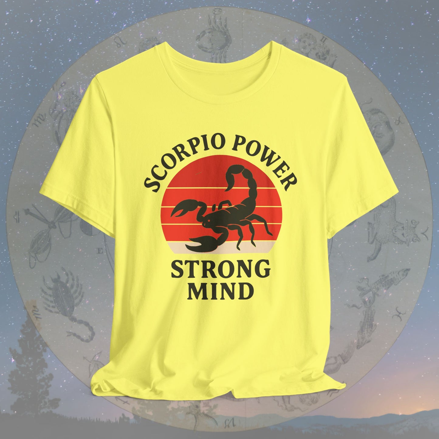 Retro Sunset Strong Mind Scorpio Power T-Shirt