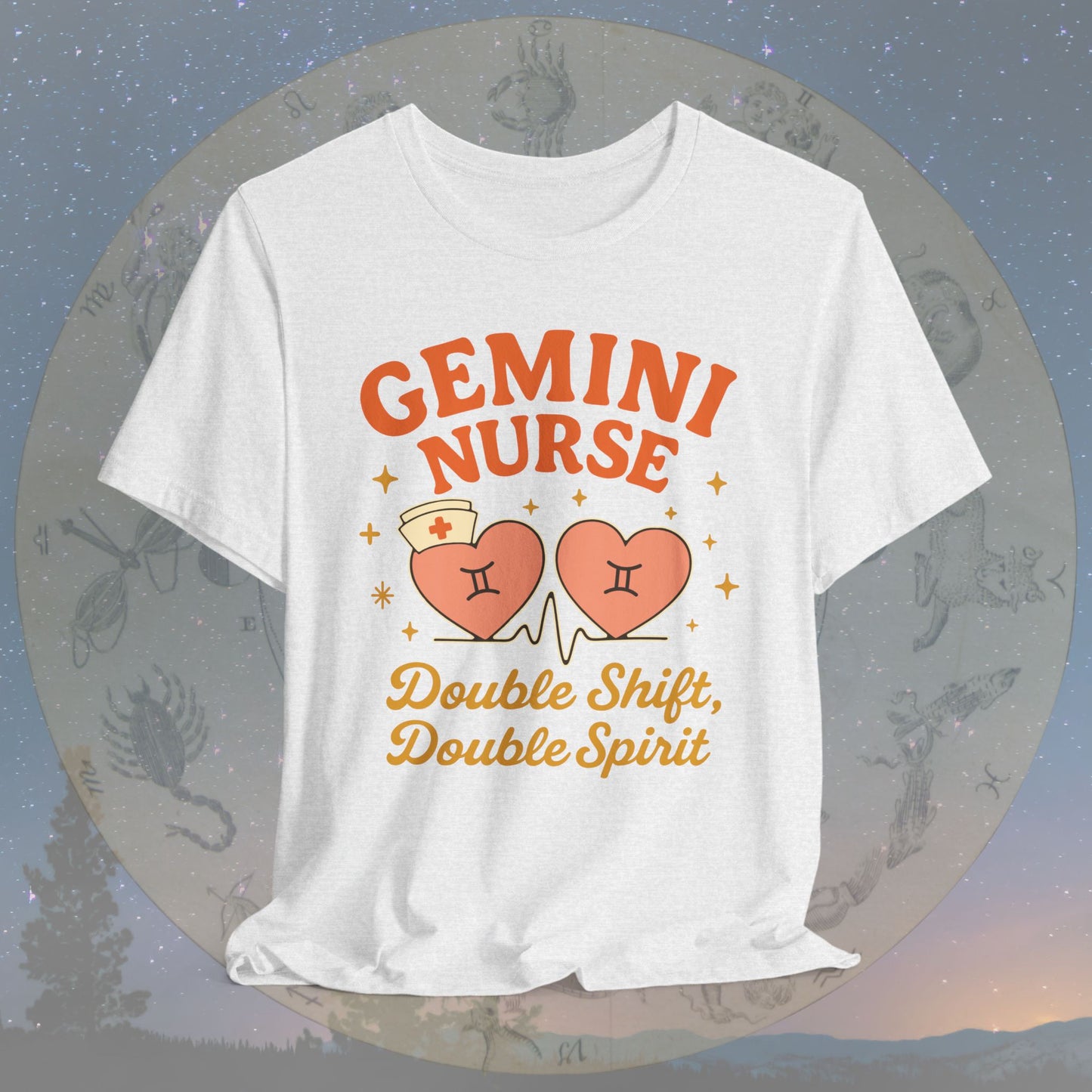 Double Shift, Double Spirit Gemini Nurse T-Shirt