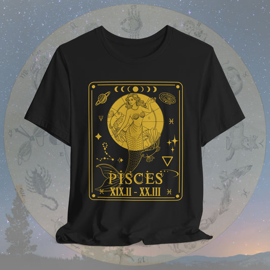 Pisces Zodiac Sign Roman Dates Tarot T-Shirt