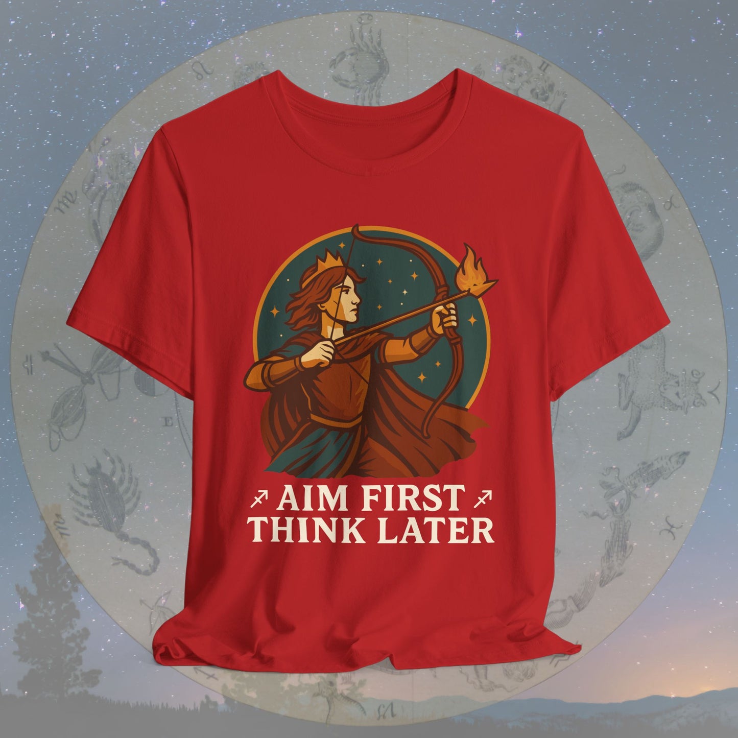 Adventurous Sagittarius Aim First Think Later T-Shirt