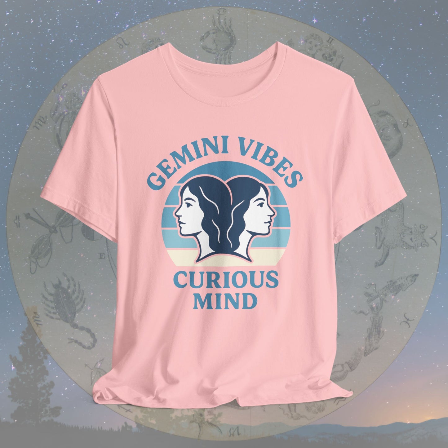 Retro Sunset Curious Gemini Vibes T-Shirt