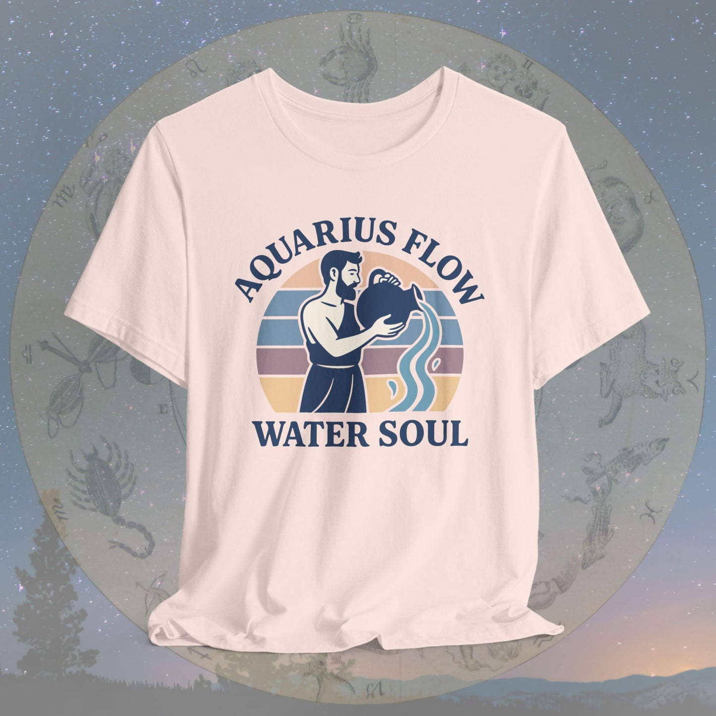 Retro Sunset Water Soul Aquarius Flow T-Shirt
