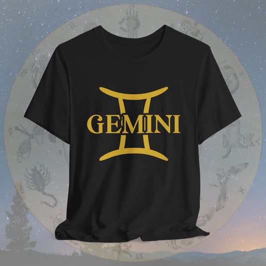 Gemini Golden Zodiac Symbol T-Shirt