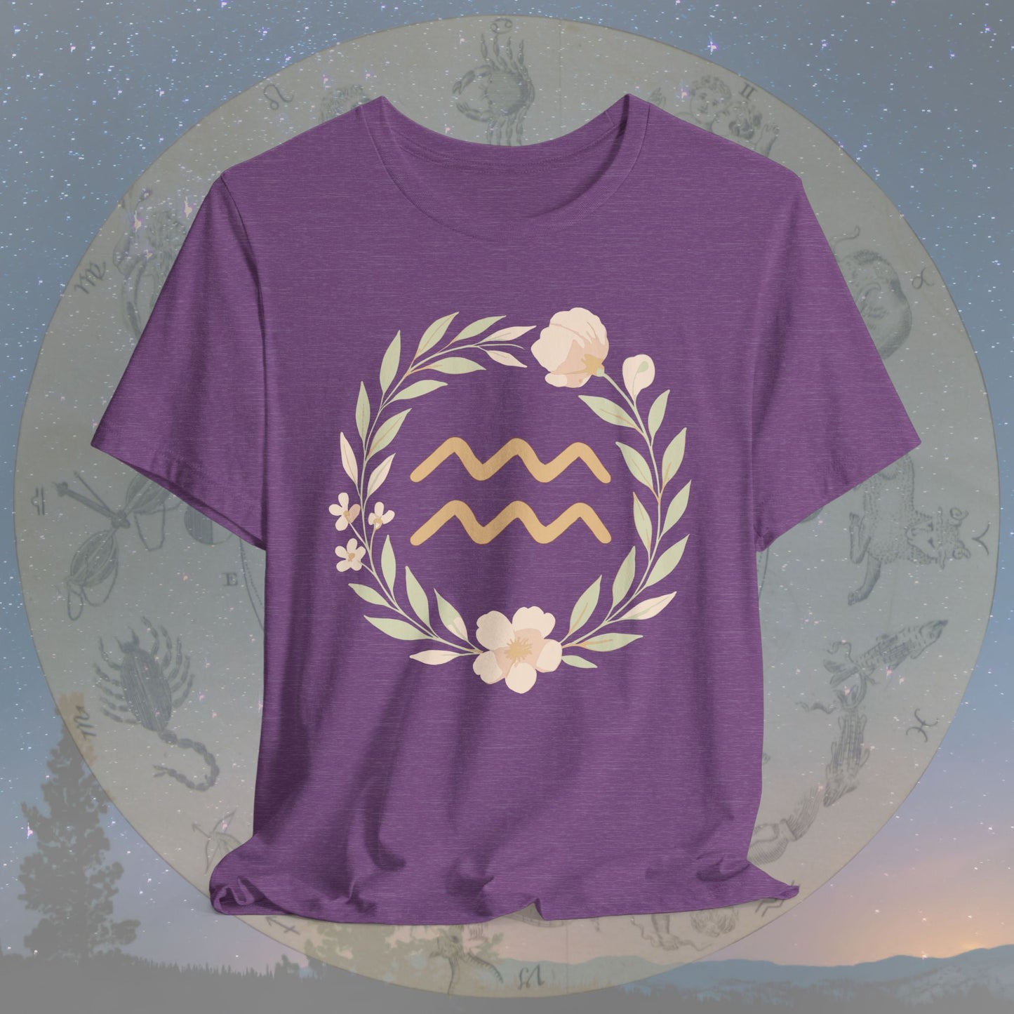 Free-Spirited Flowing Heart Aquarius T-Shirt