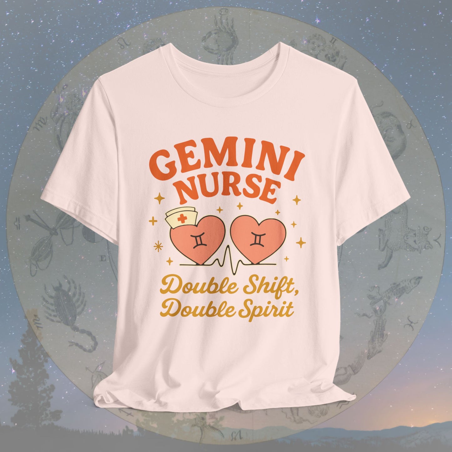 Double Shift, Double Spirit Gemini Nurse T-Shirt