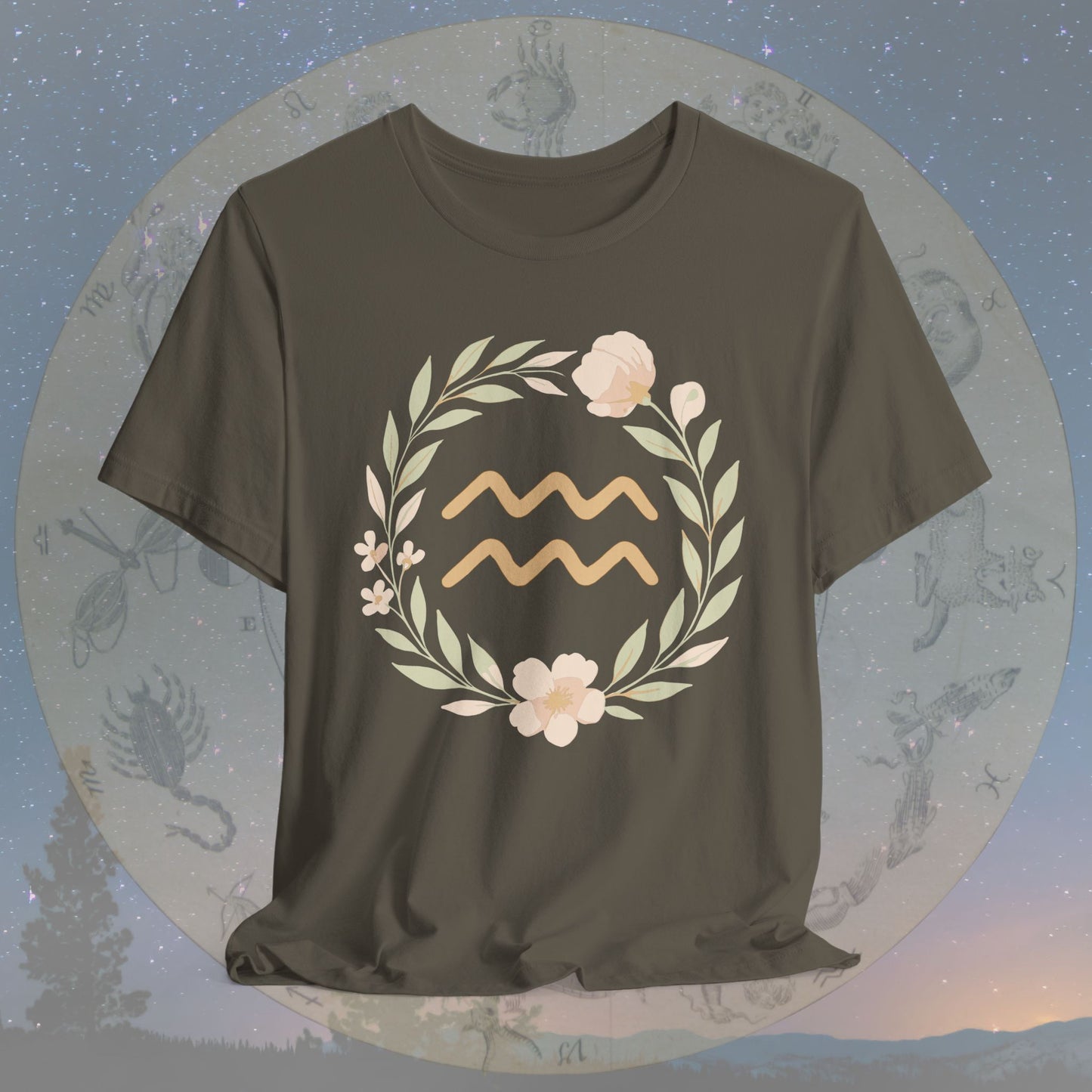 Free-Spirited Flowing Heart Aquarius T-Shirt
