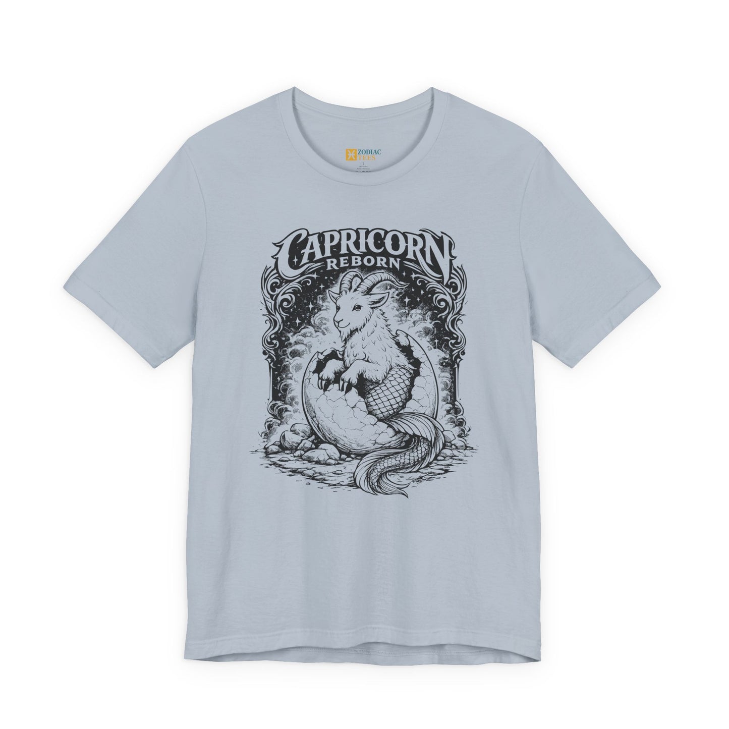 Capricorn Reborn T-Shirt – Artistic Sea Goat Zodiac Design Tee