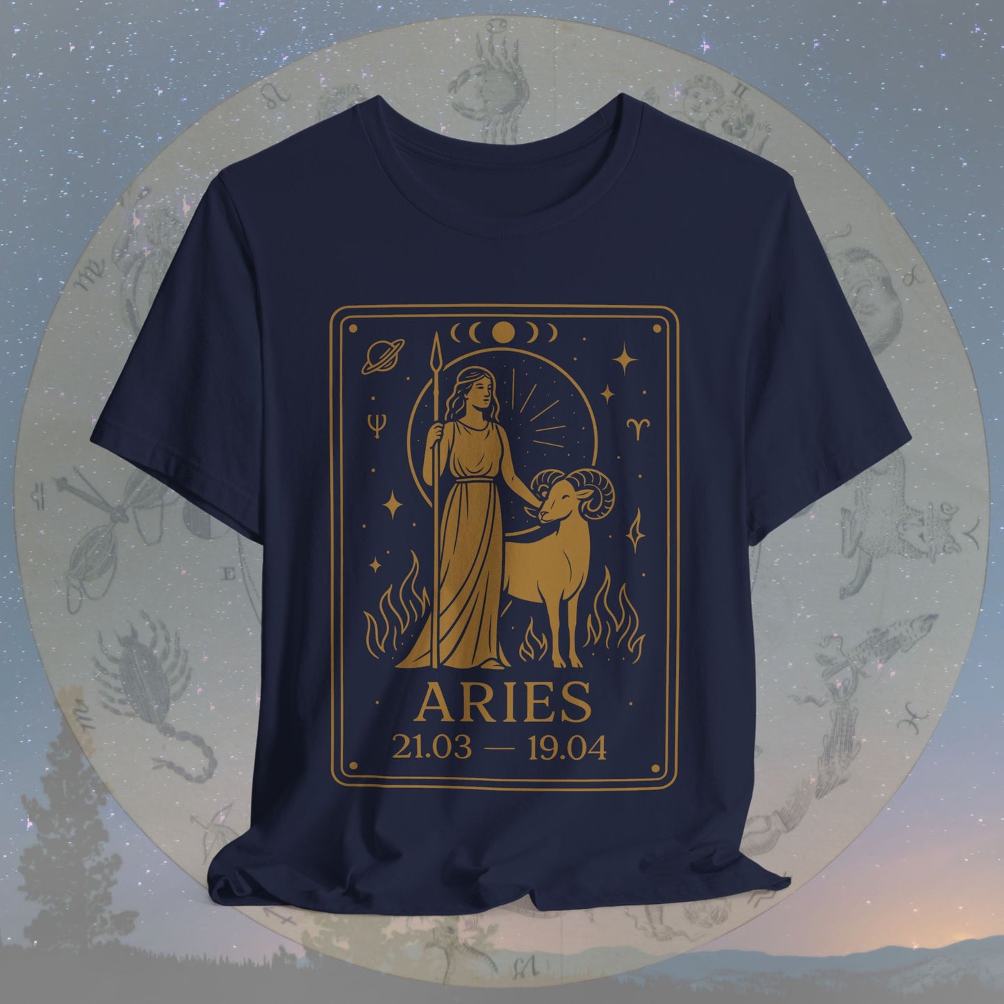 Mystic Fire Aries Zodiac T-Shirt