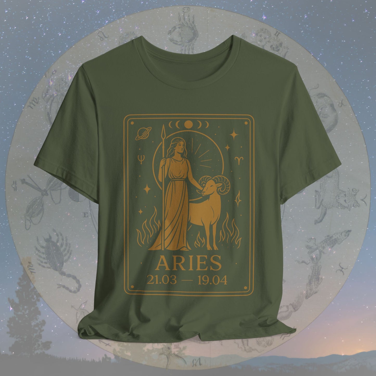 Mystic Fire Aries Zodiac T-Shirt