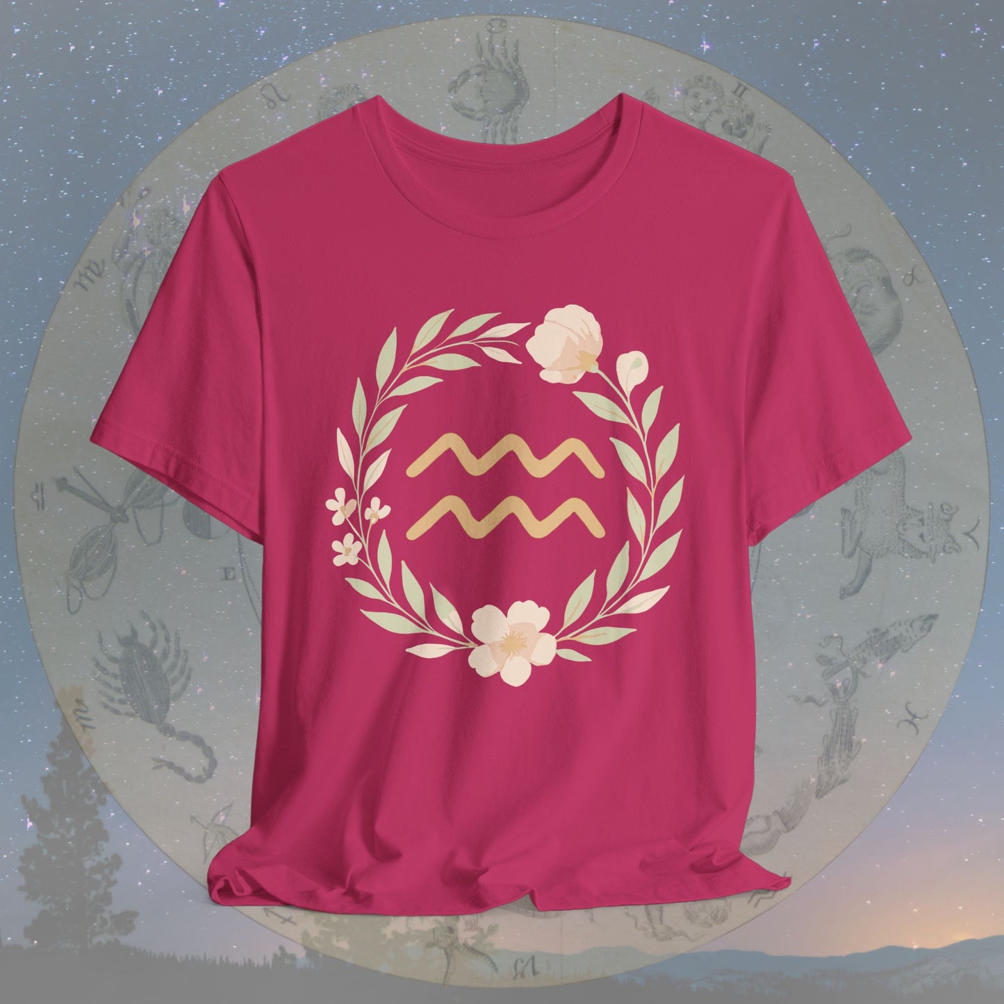 Free-Spirited Flowing Heart Aquarius T-Shirt