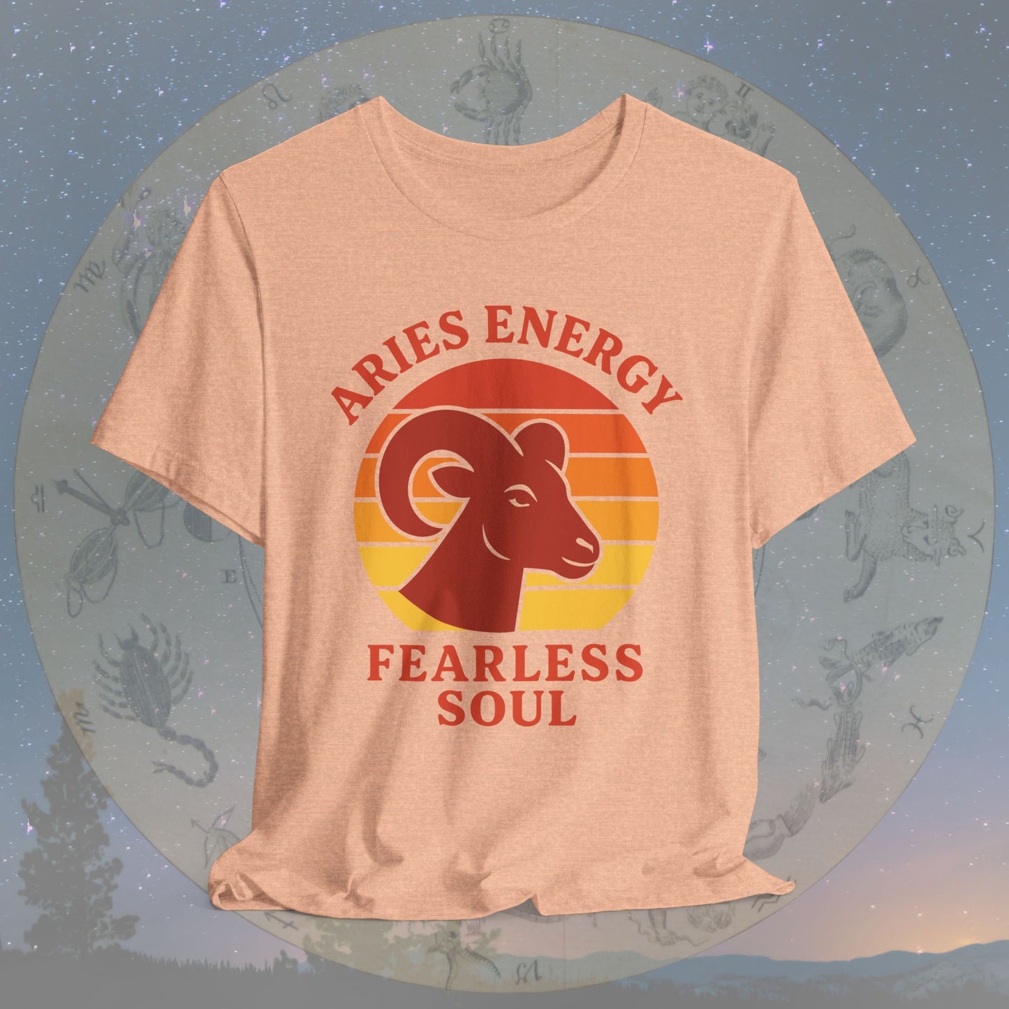 Retro Sunset Fearless Aries Energy T-Shirt