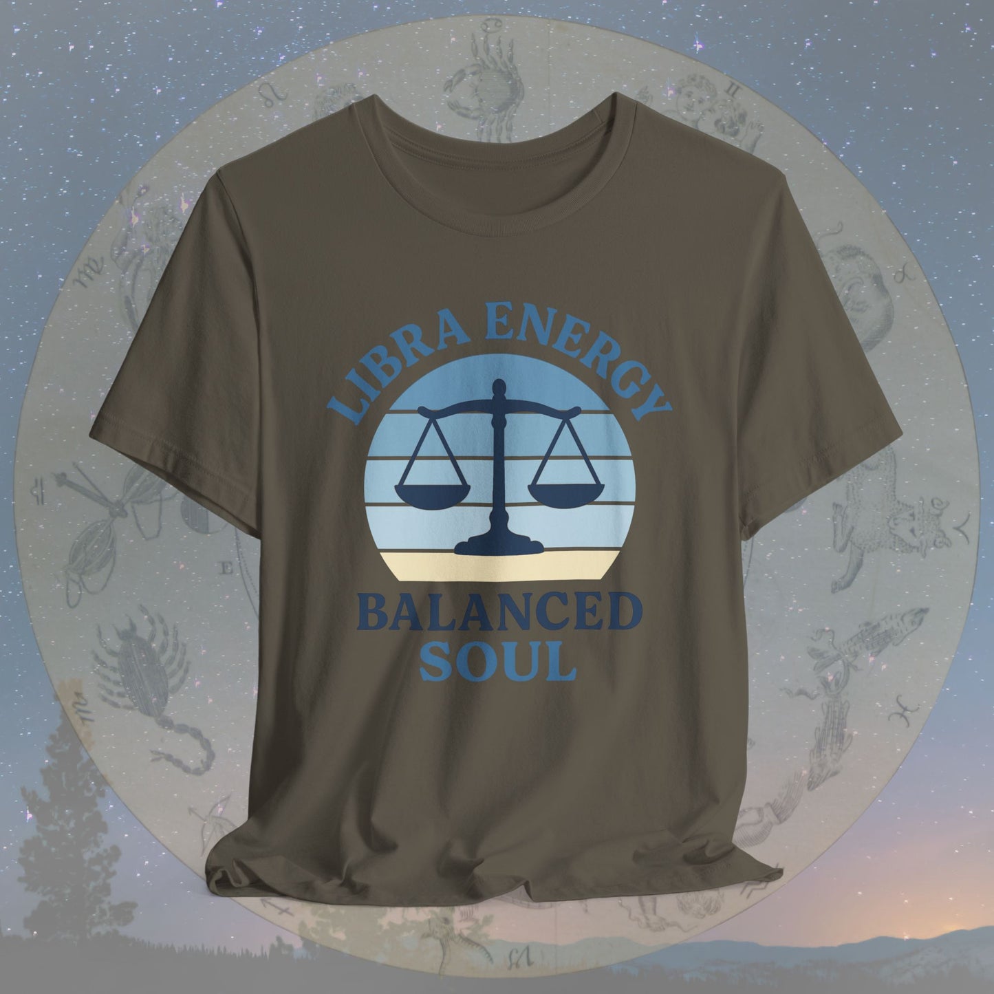 Retro Sunset Balanced Libra Energy T-Shirt