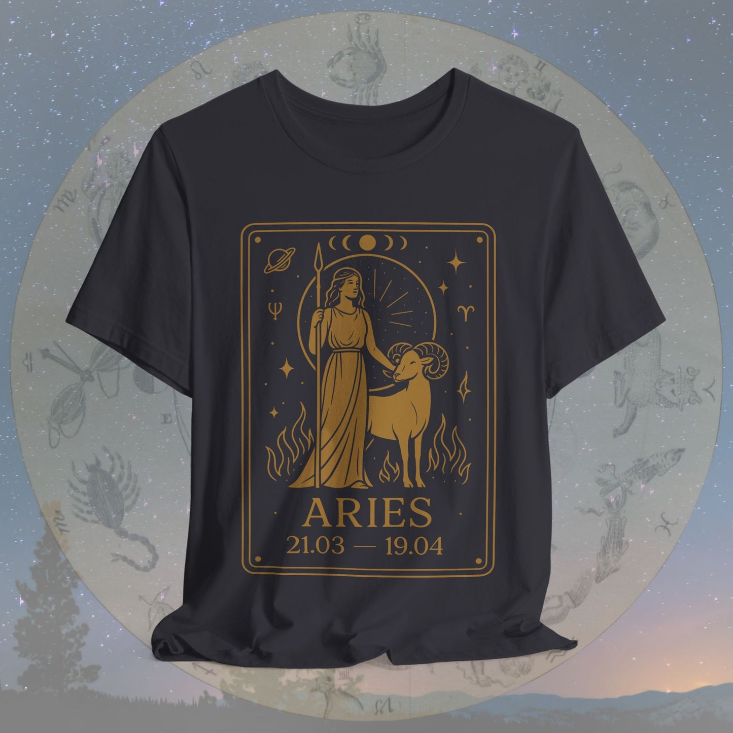 Mystic Fire Aries Zodiac T-Shirt