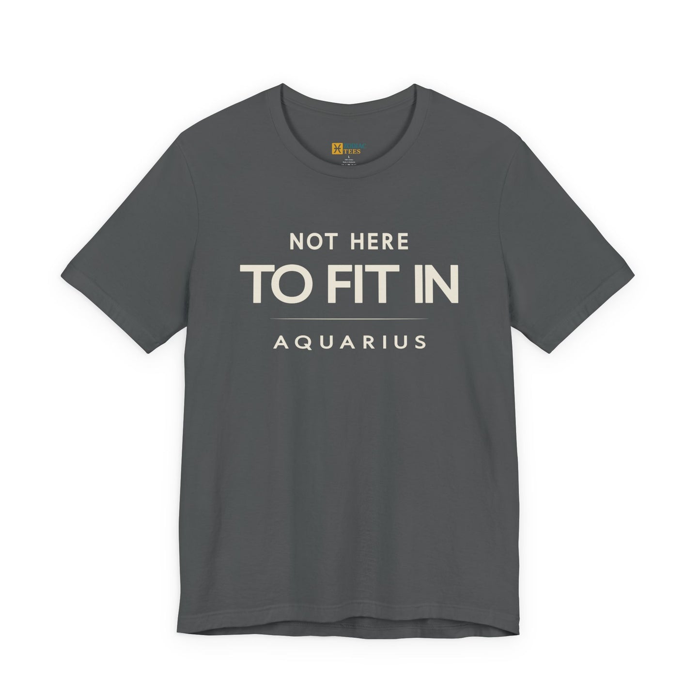Aquarius Not Here to Fit In T-Shirt – Rebel Zodiac Attitude Tee