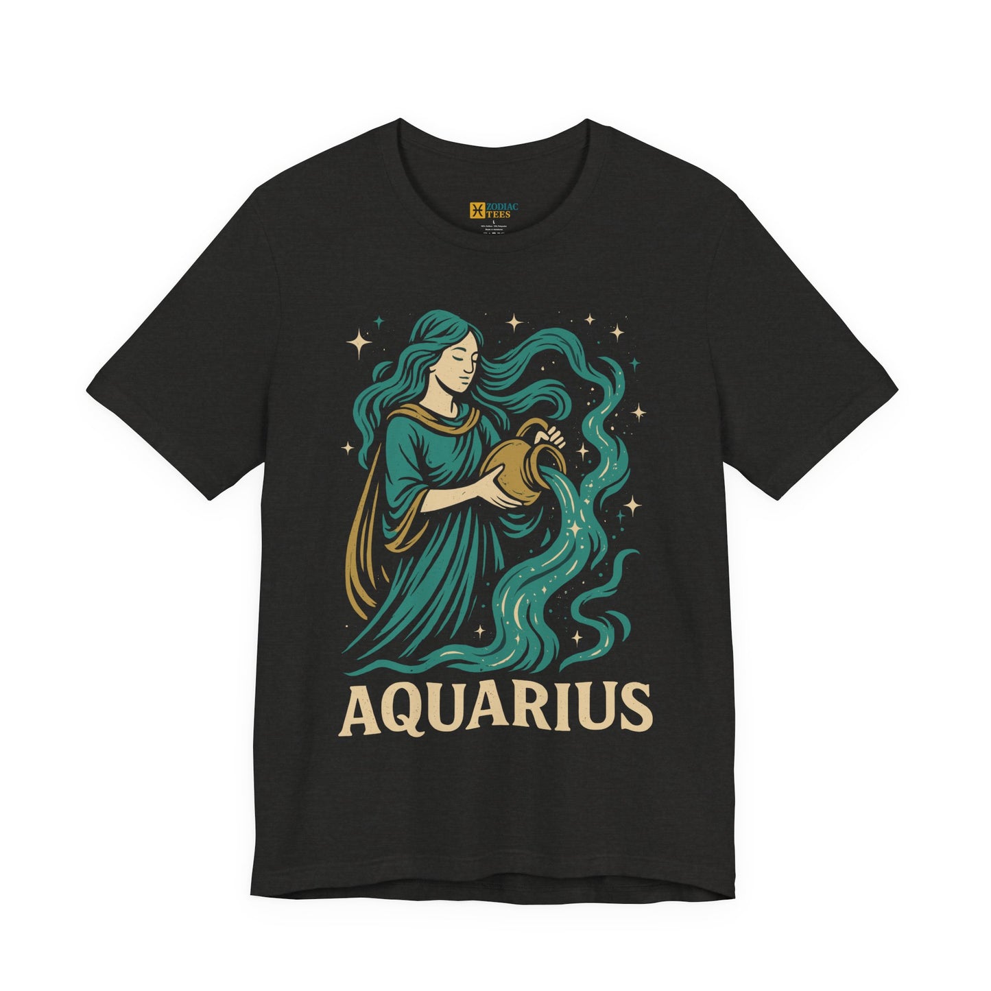 Aquarius Celestial Water Bearer T-Shirt – Visionary Zodiac Energy Tee