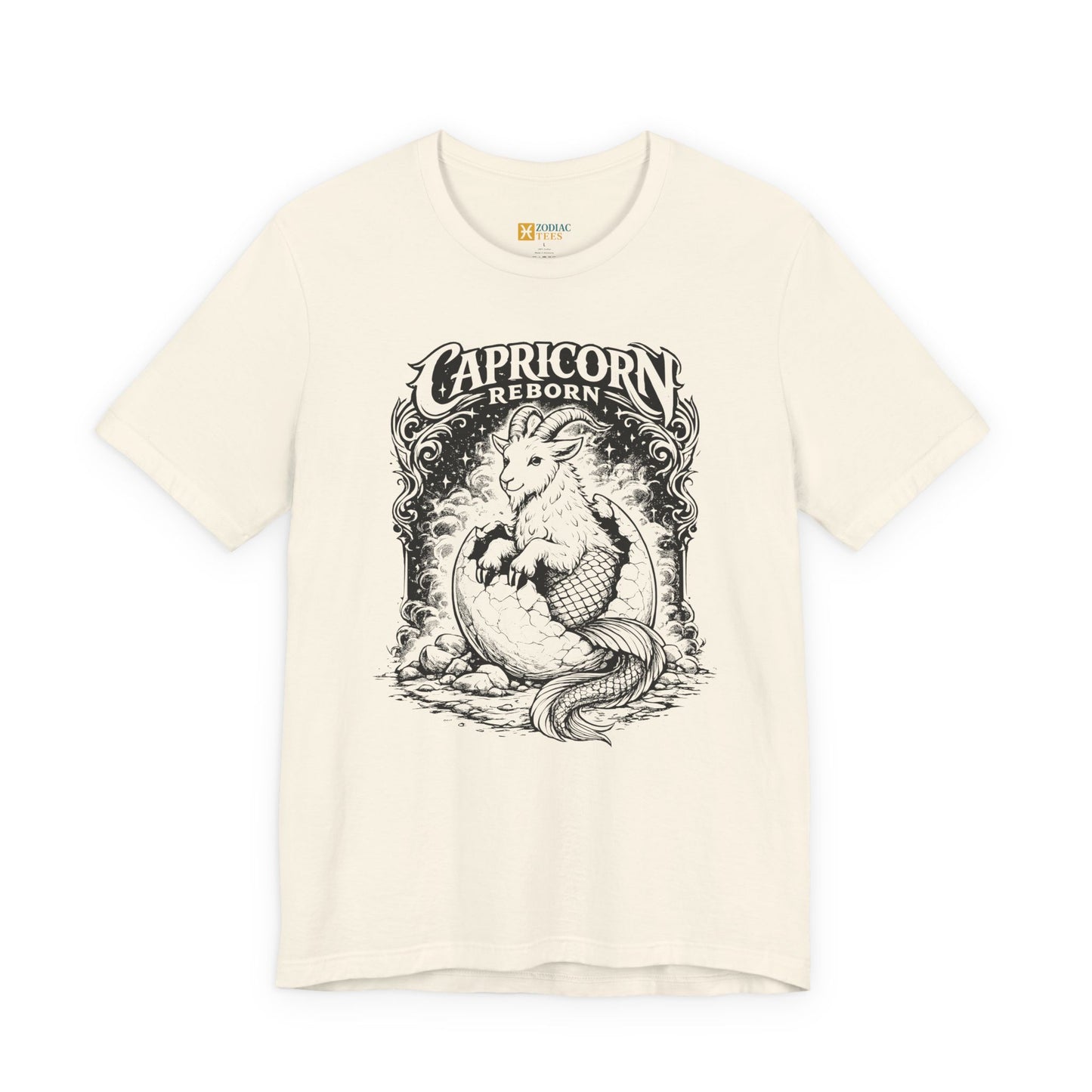 Capricorn Reborn T-Shirt – Artistic Sea Goat Zodiac Design Tee