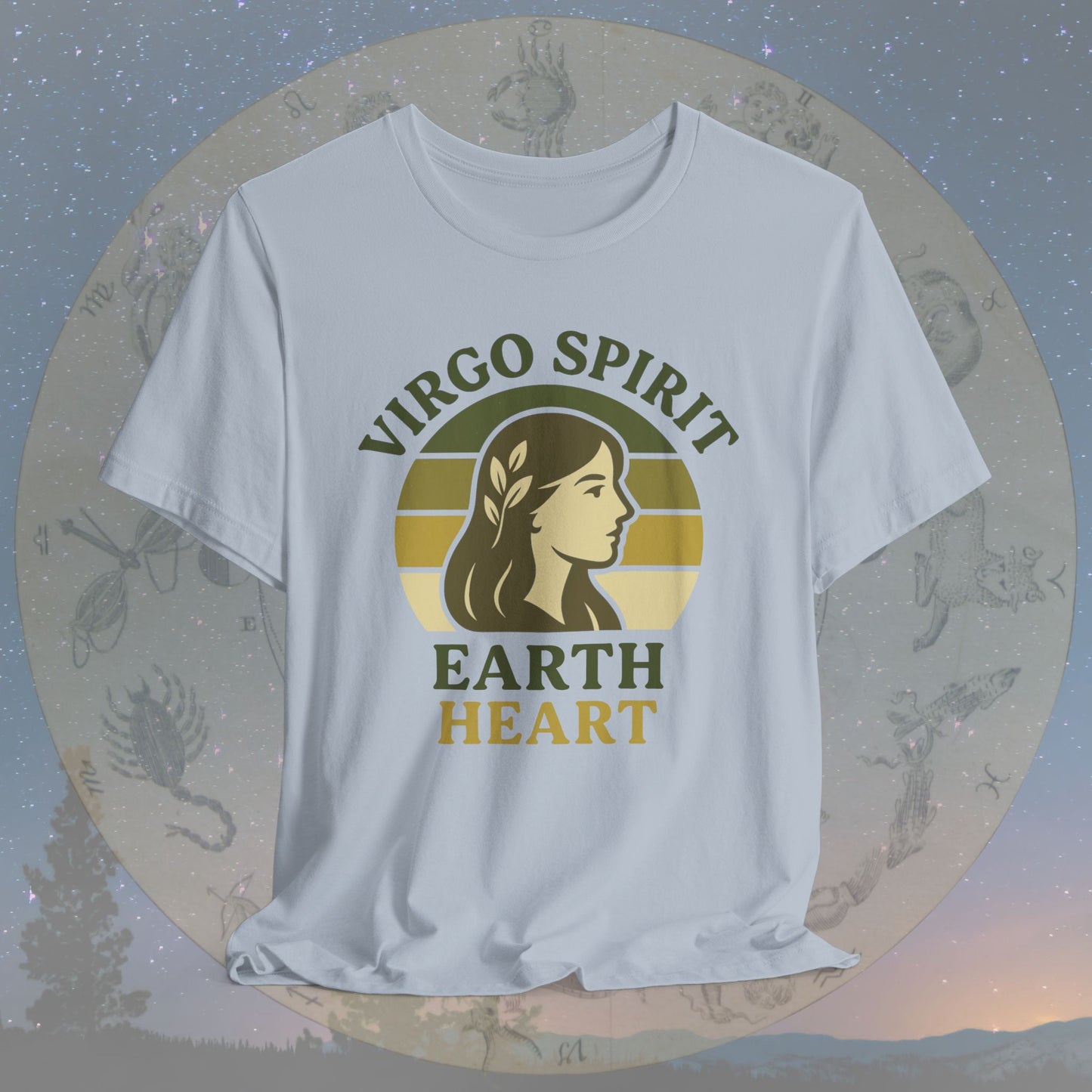 Retro Sunset Earth Heart Virgo Spirit T-Shirt