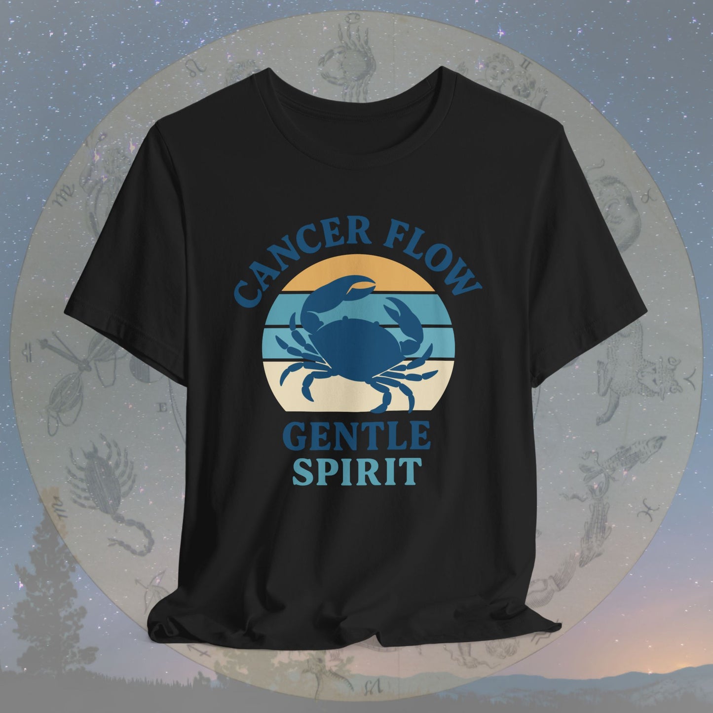 Retro Sunset Gentle Cancer Flow T-Shirt