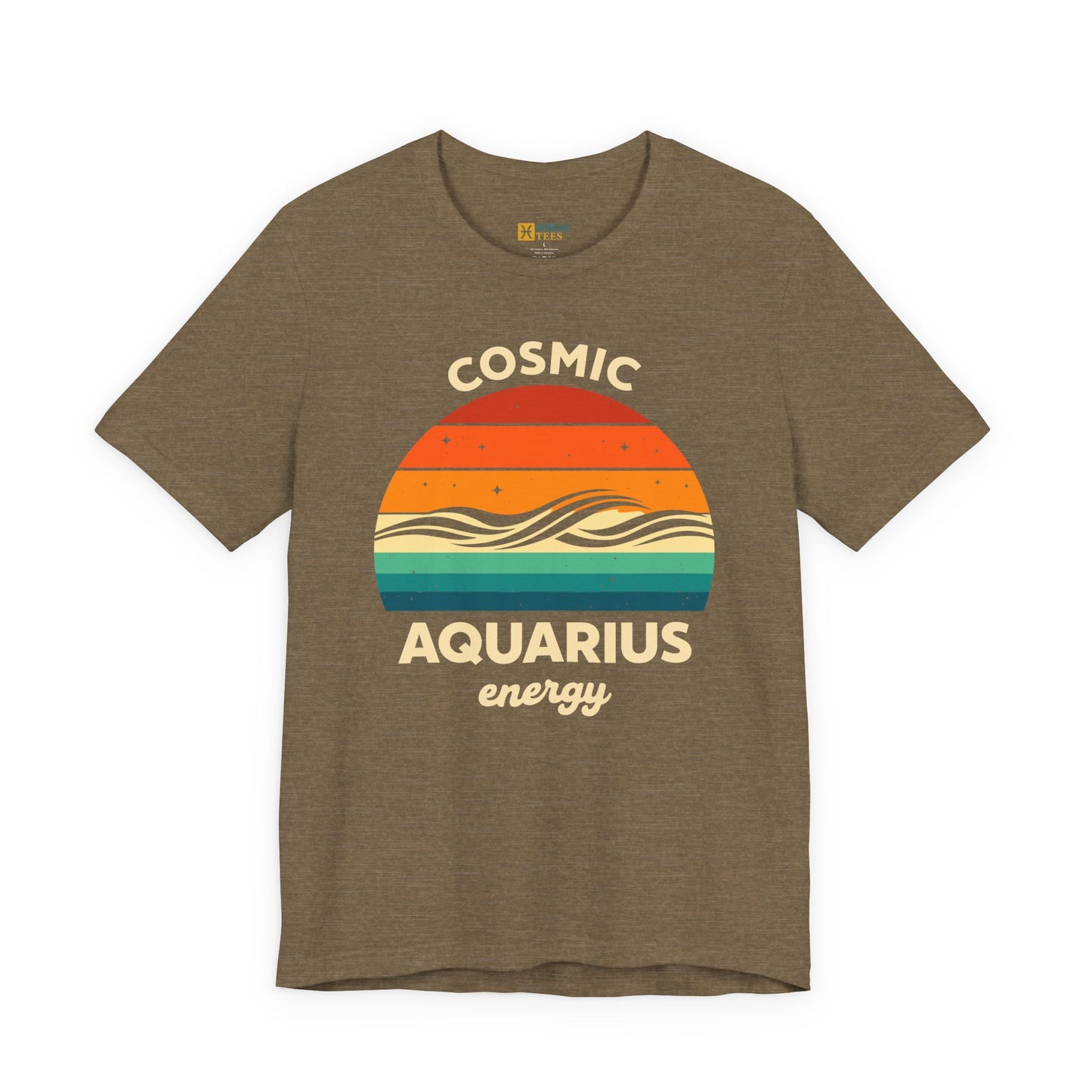 Cosmic Aquarius Energy T-Shirt – Retro Zodiac Astrology Tee