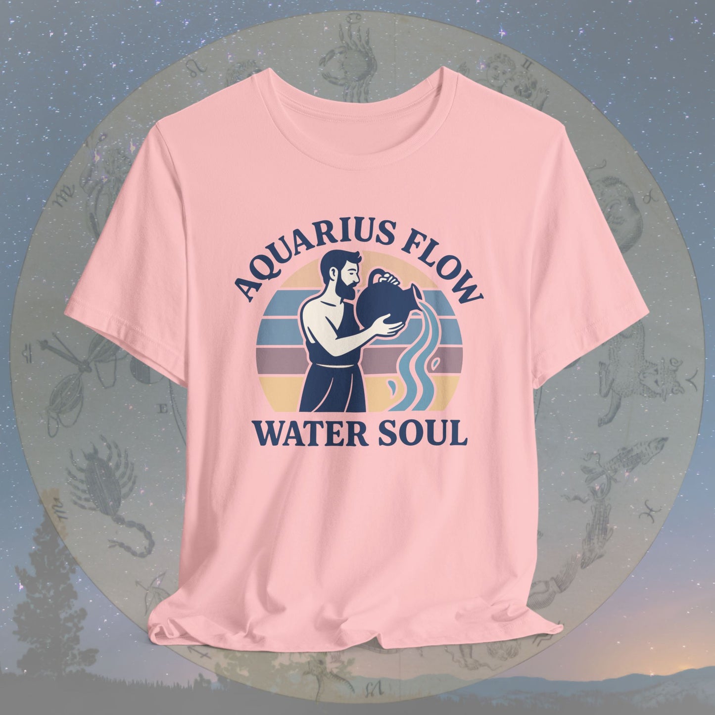 Retro Sunset Water Soul Aquarius Flow T-Shirt