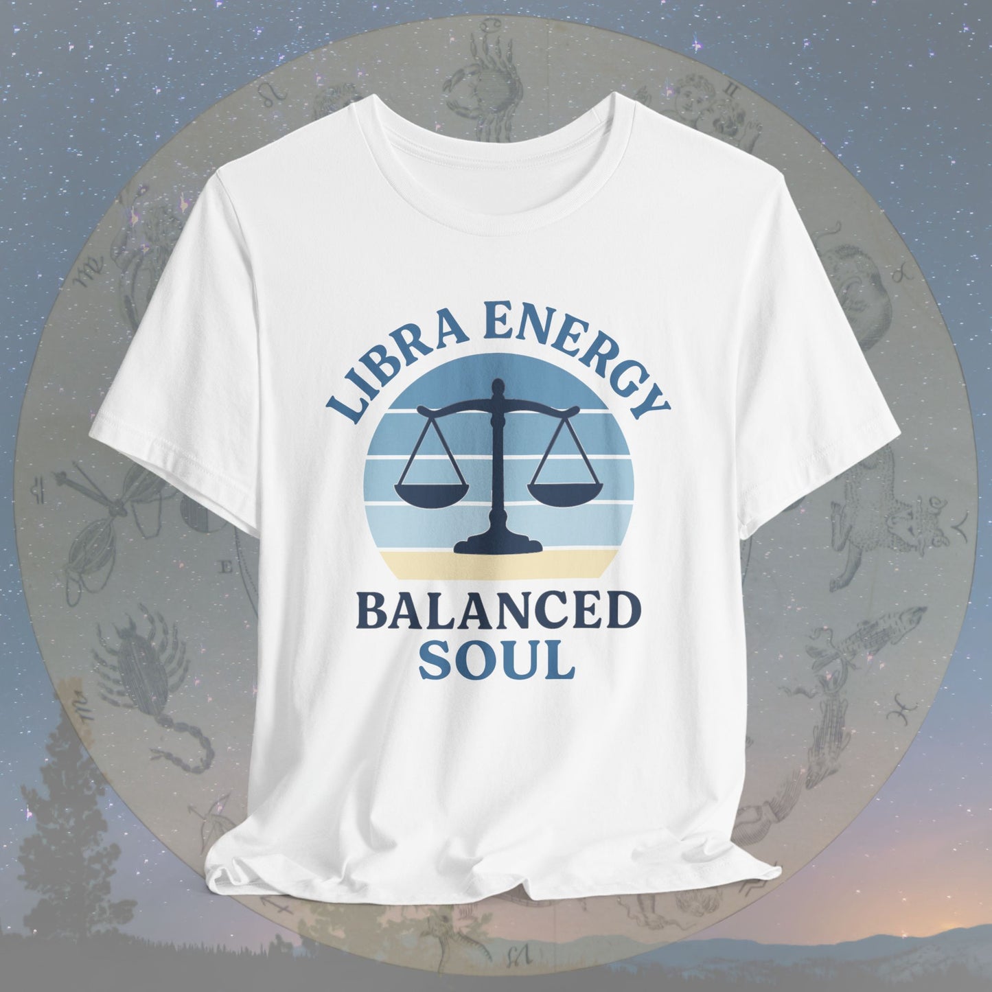 Retro Sunset Balanced Libra Energy T-Shirt