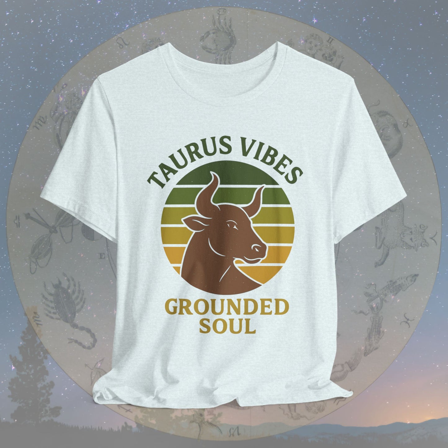 Retro Sunset Grounded Taurus Vibes T-Shirt