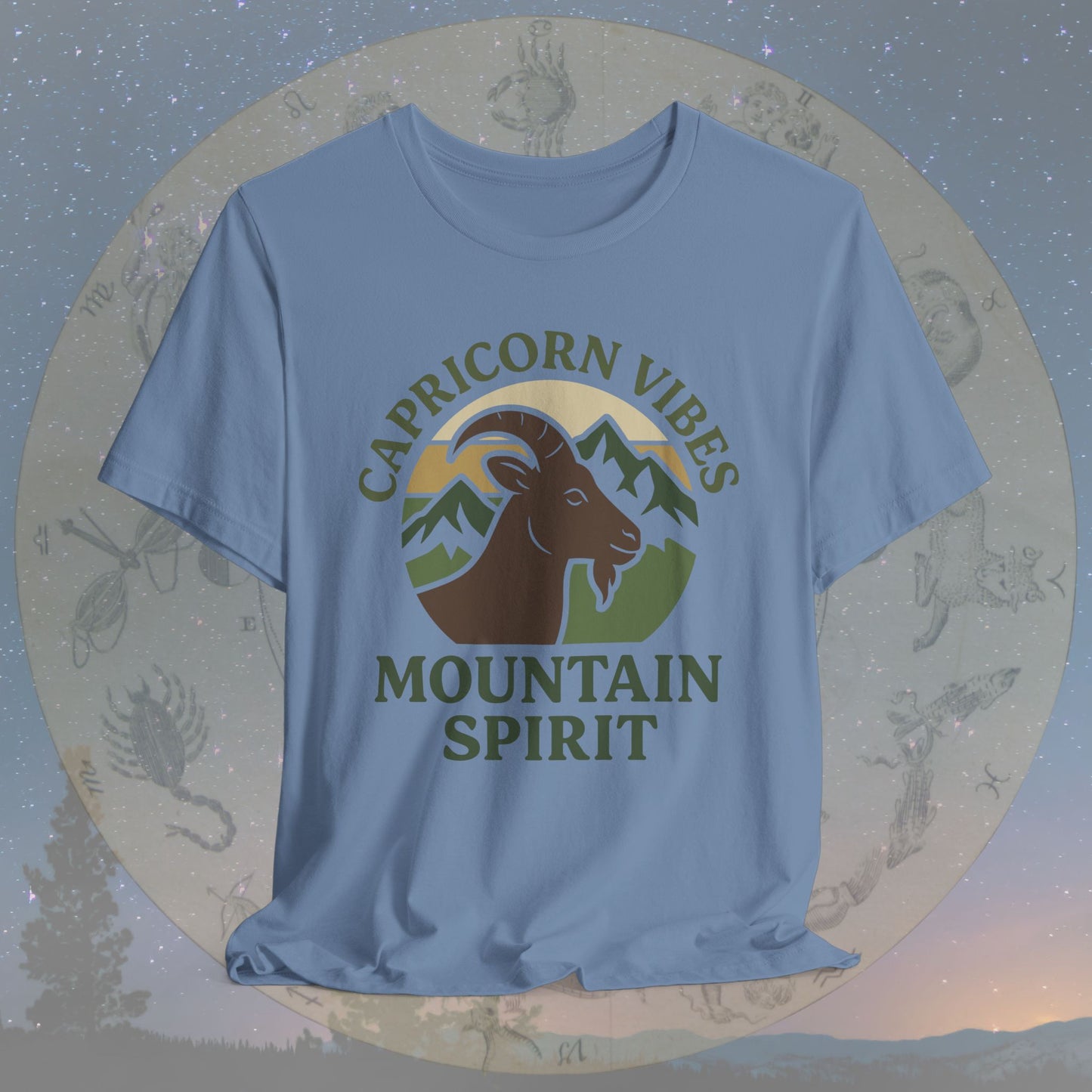 Retro Sunset Mountain Spirit Capricorn Vibes T-Shirt